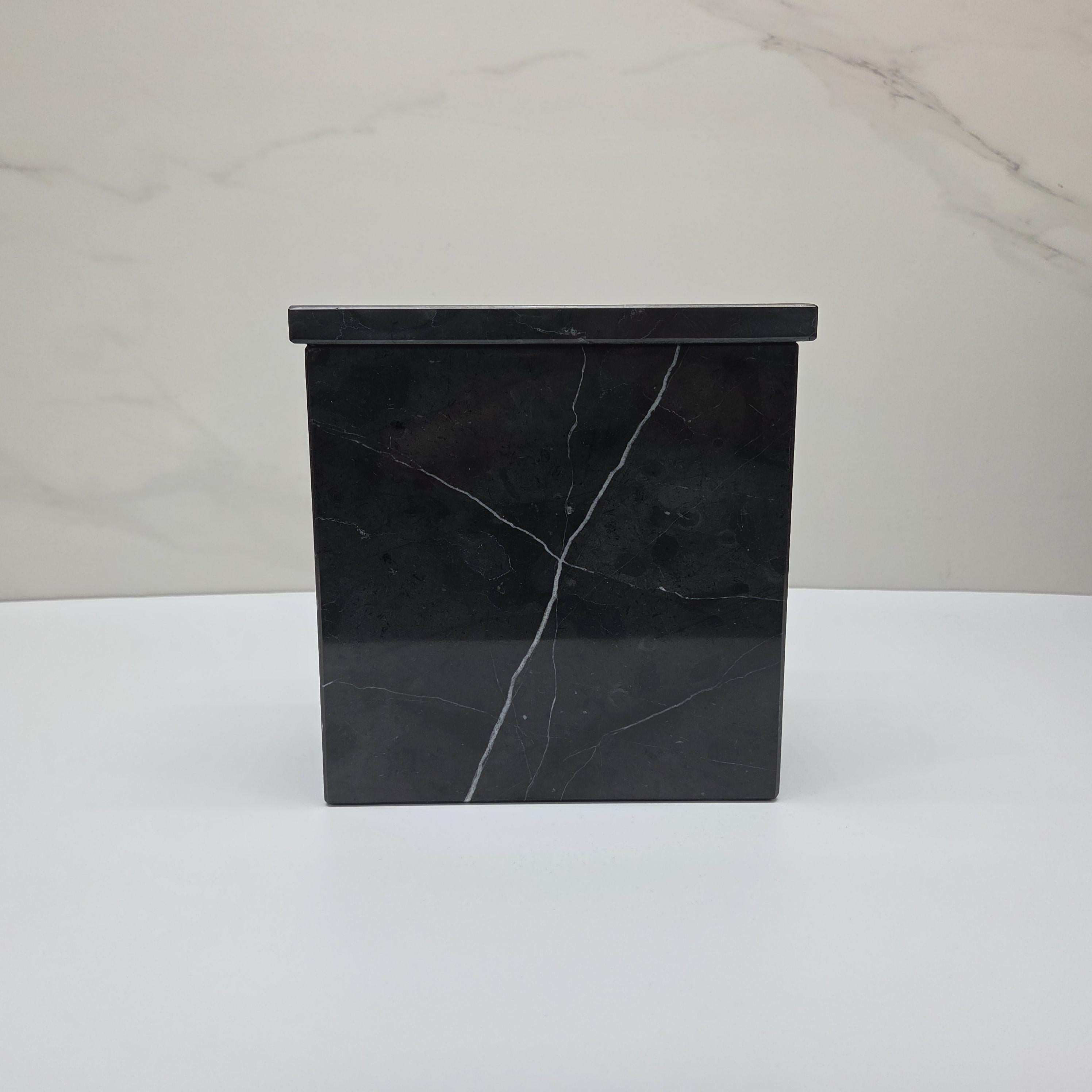 UR_12 Black Marble Stone Cremation Urn for Adult Ashes