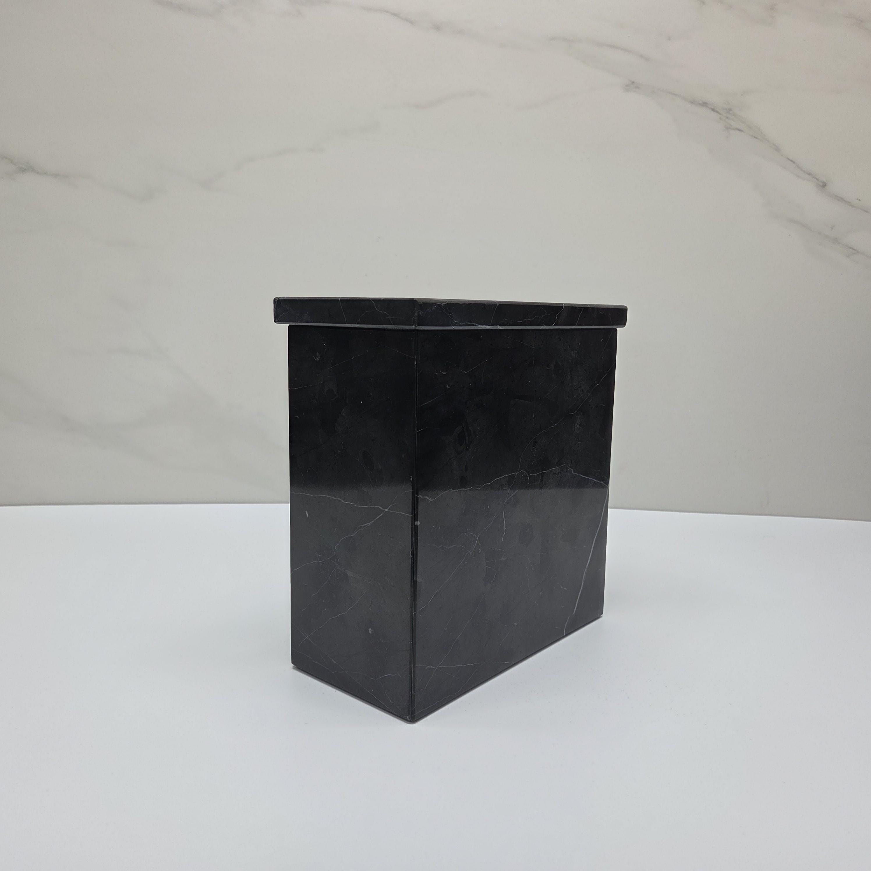 UR_12 Black Marble Stone Cremation Urn for Adult Ashes