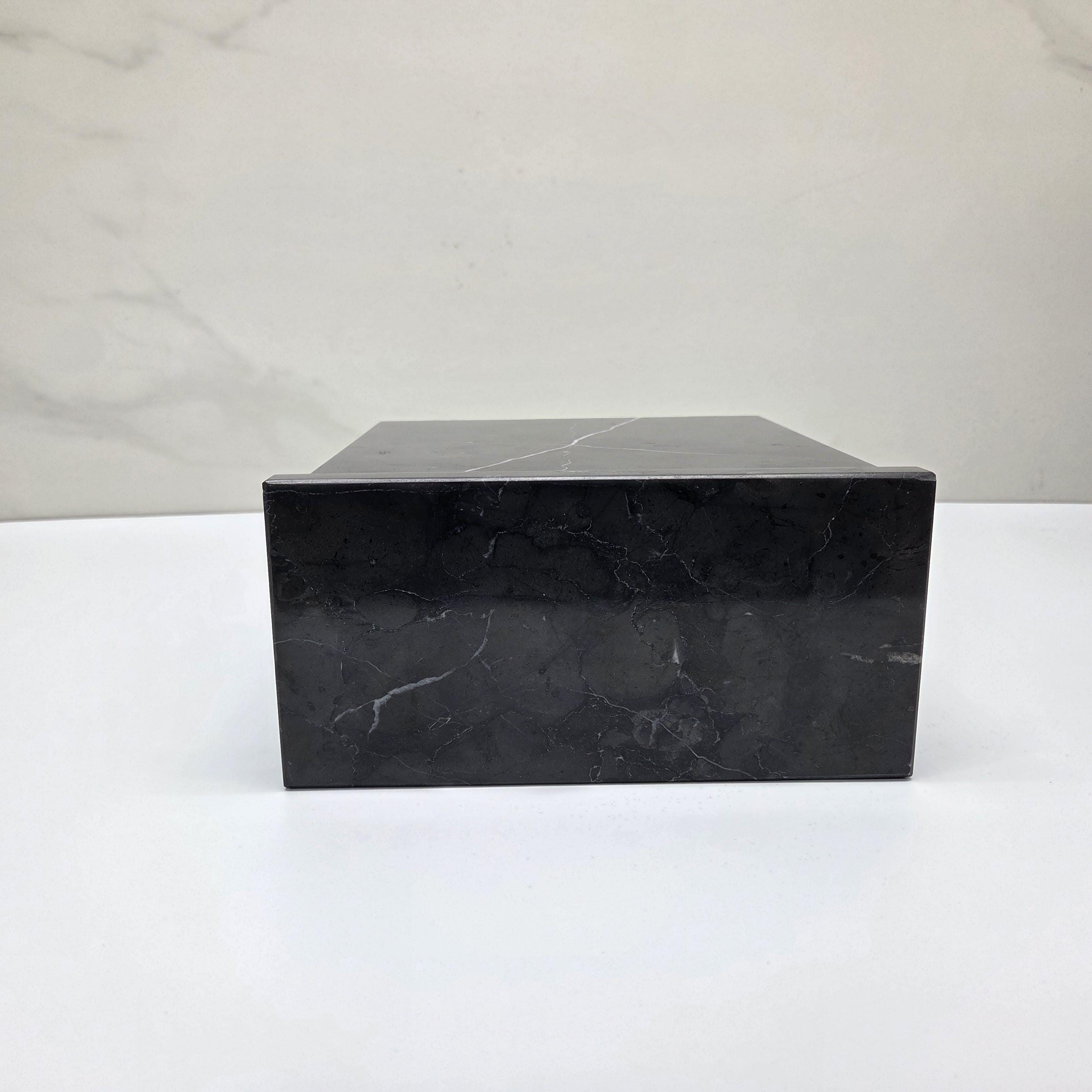 UR_12 Black Marble Stone Cremation Urn for Adult Ashes