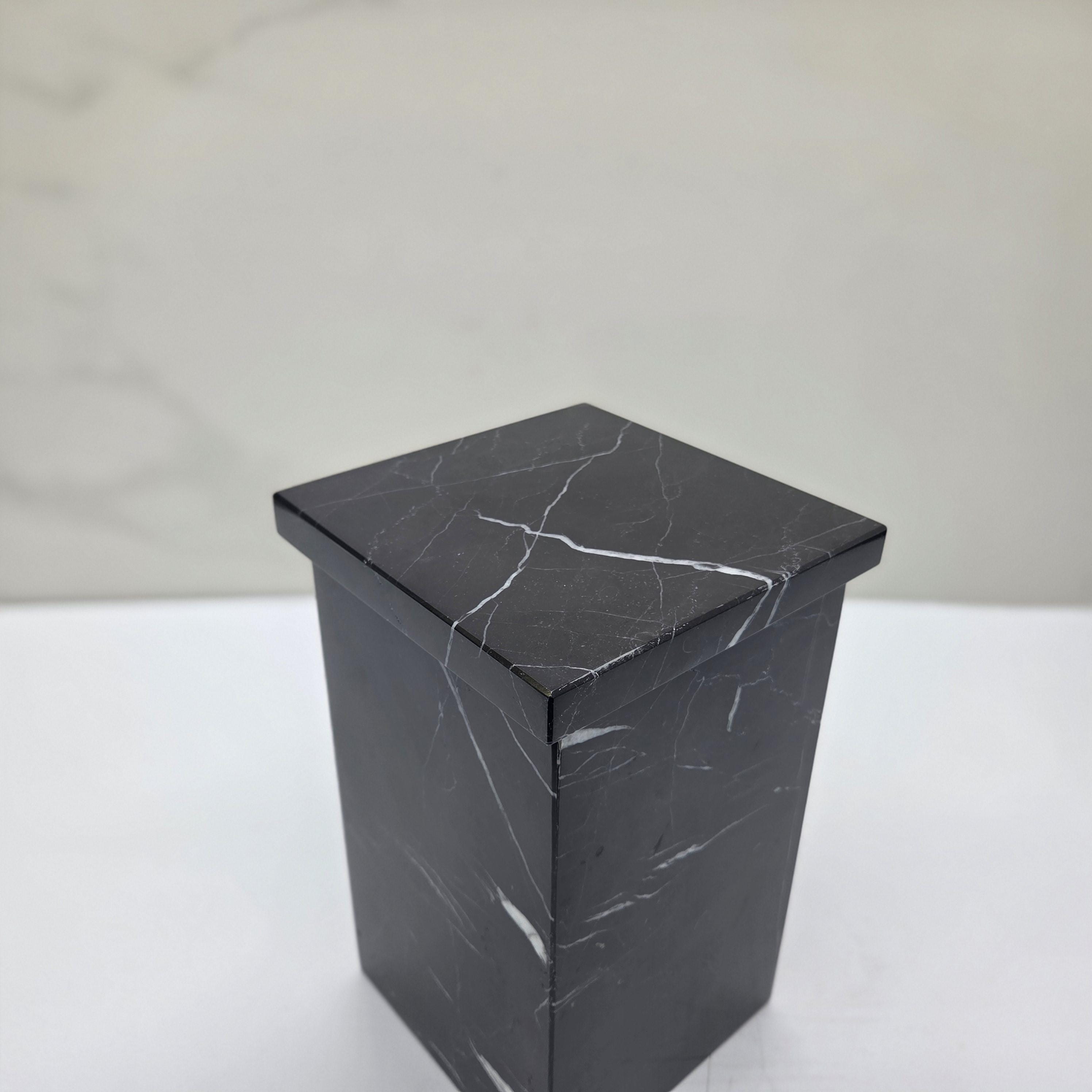 UR_13 Black Marble Cremation Urn for Adult Ashes