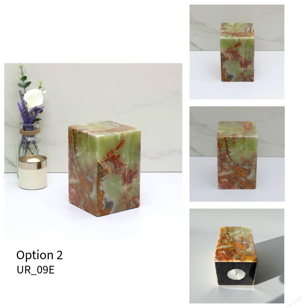 UR_09 Green Onyx Stone Cremation Urn for Ashes