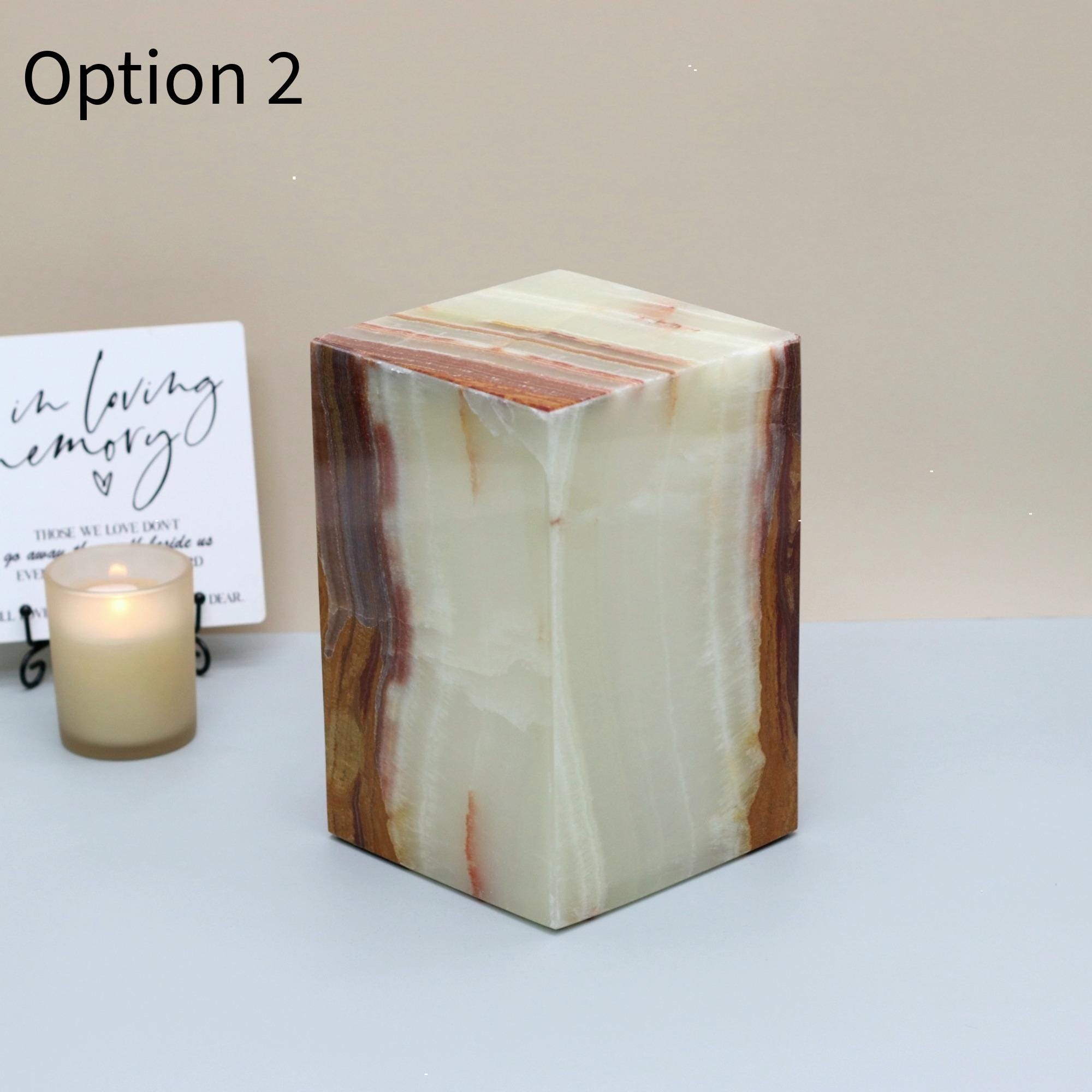 UR_09 Green Onyx Stone Cremation Urn for Ashes