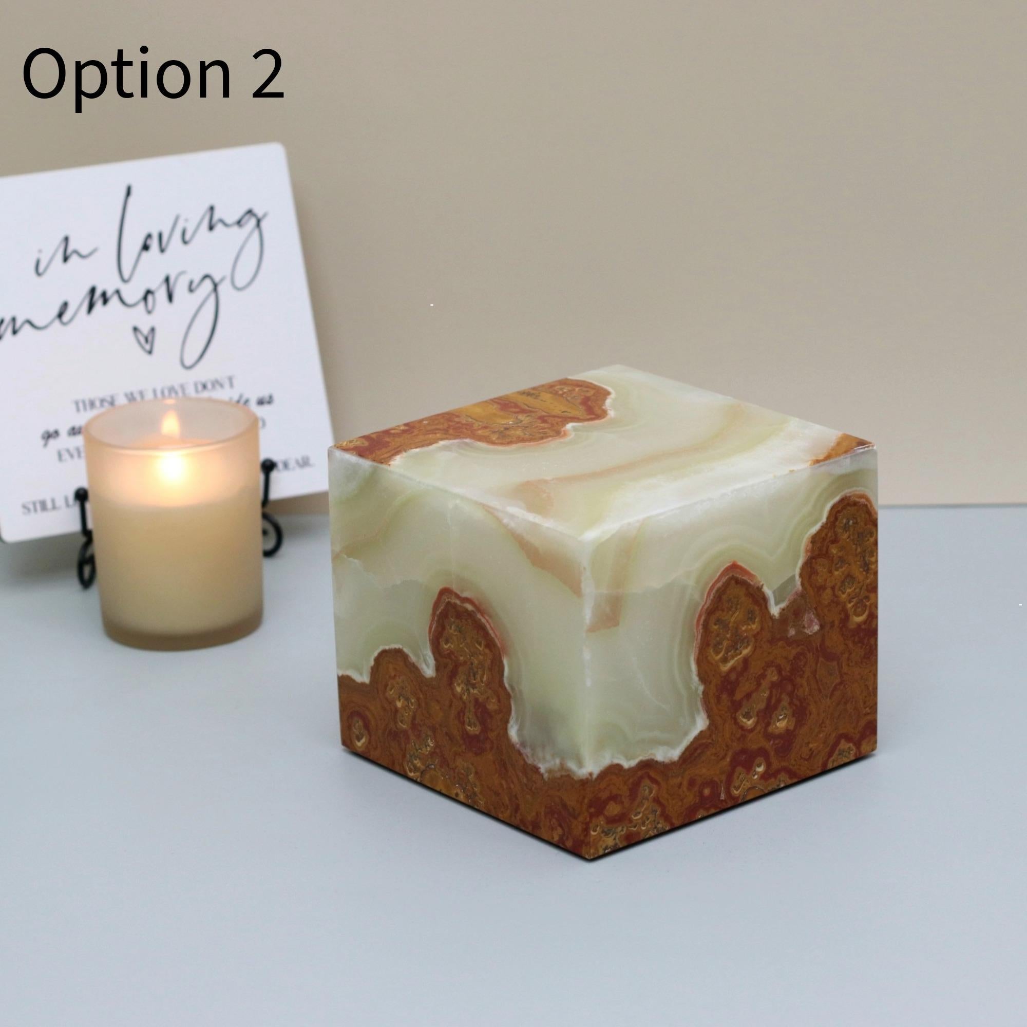 UR_10 Small Green Onyx Stone Cremation Urn for Ashes