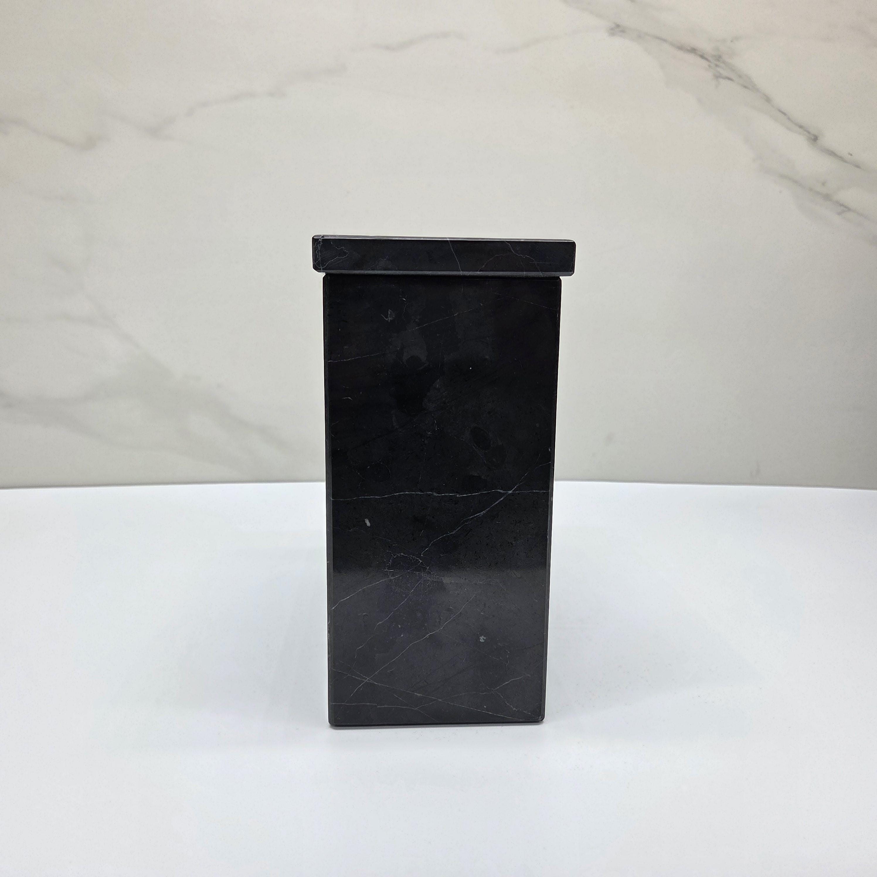 UR_12 Black Marble Stone Cremation Urn for Adult Ashes
