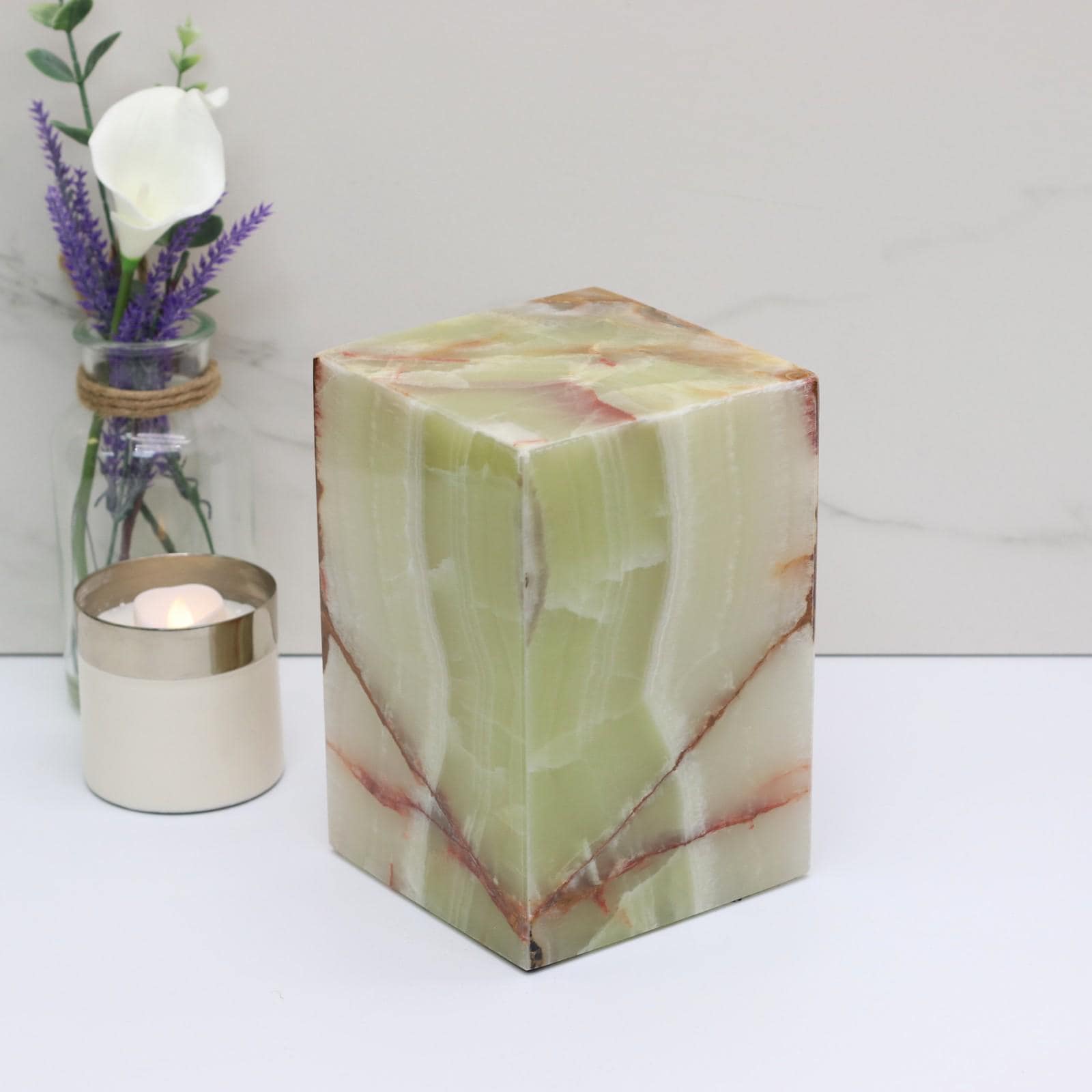 UR_09 Green Onyx Stone Cremation Urn for Ashes
