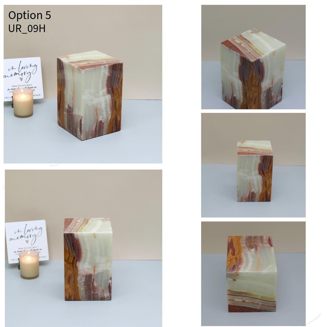 UR_09 Green Onyx Stone Cremation Urn for Ashes
