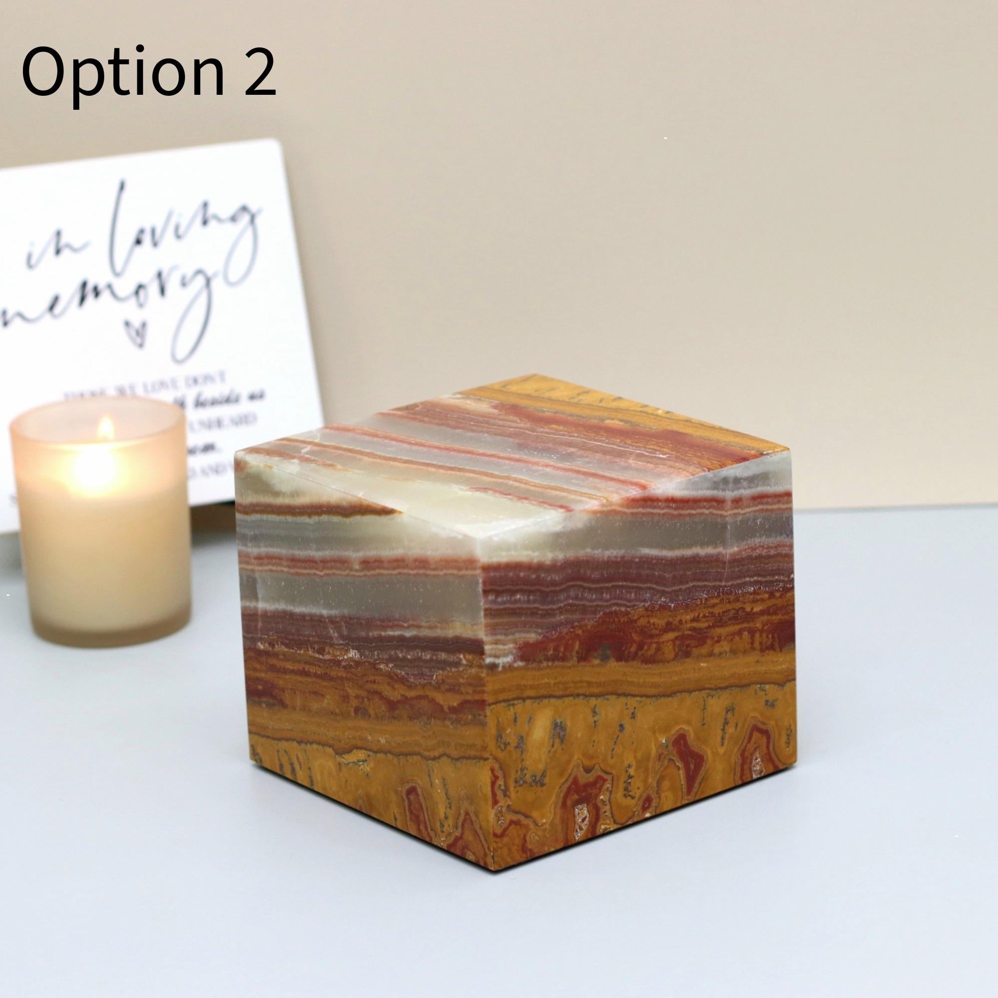 UR_10 Small Green Onyx Cremation Urn for Ashes - 40 cu in