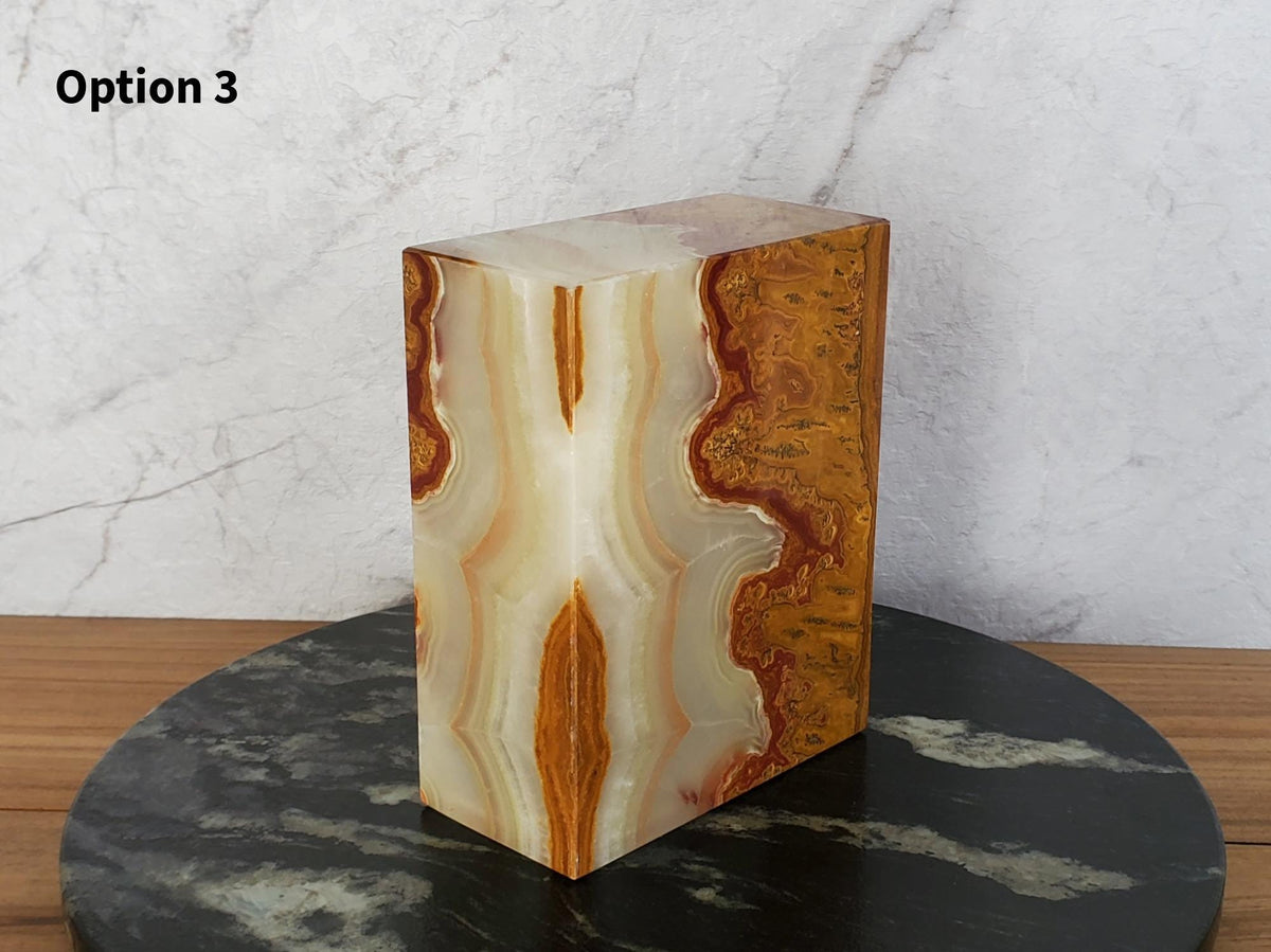 UR_08 Green Onyx Stone Cremation Urn for Ashes - 200 cu in | Handcrafted Stone Memorial Urn Urn