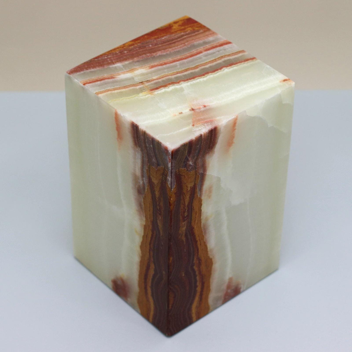 UR_09F Green Onyx Stone Cremation Urn for Ashes - 120 cu in | Handcrafted Stone Memorial Urn Urn
