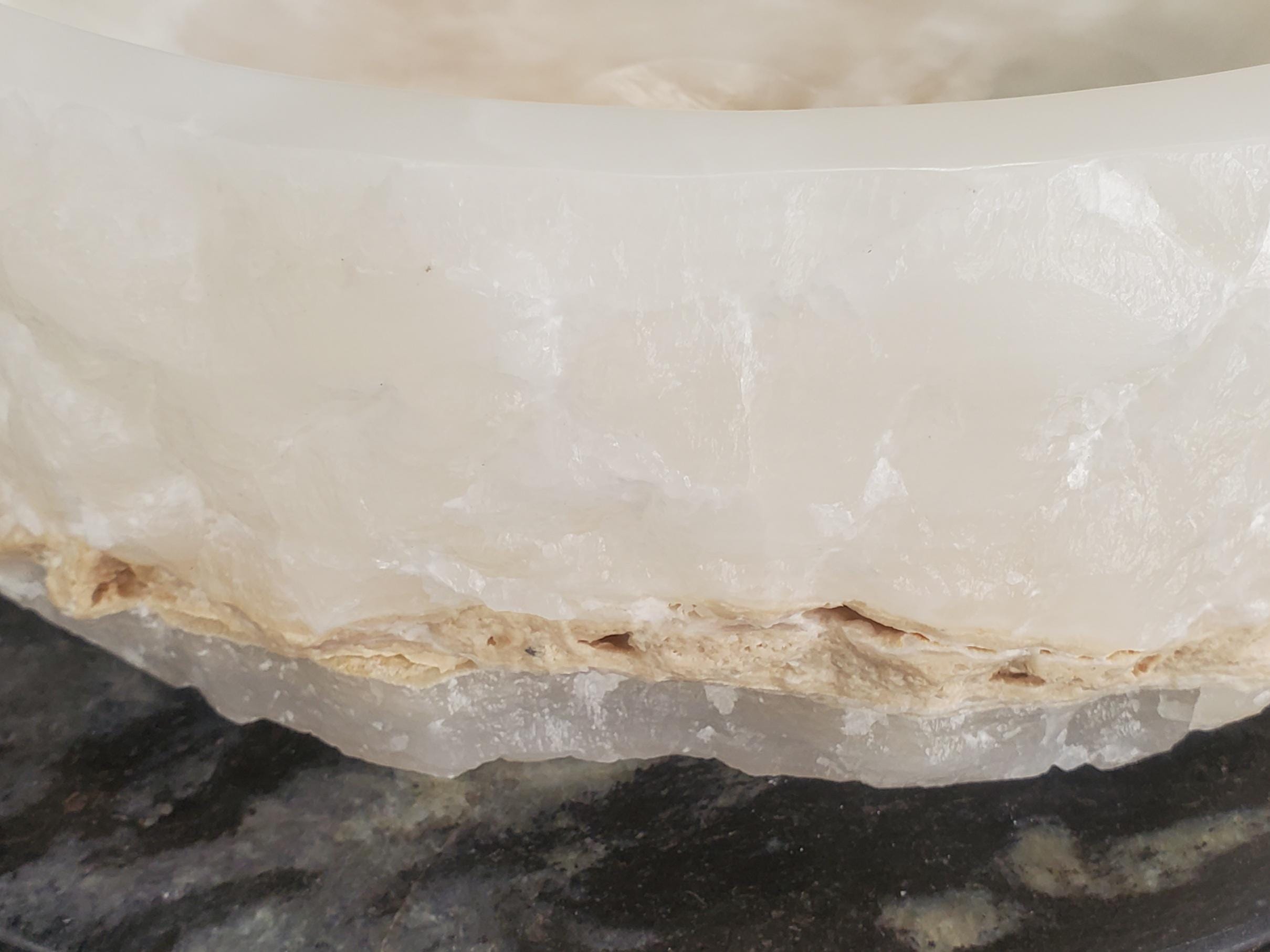 White Onyx Vessel Sink, 16x16 Inch Natural Stone Countertop Basin, Polished Luxury Vanity Sink, Spa Bathroom Decor Above Counter sink Bathroom Décor beige tan taupe hand basin bowl handmade powder room Home design trends luxury bathroom Marble Onix Rock modern contemporary natural stone sink plumbing fixture Rectangle Vessel Tan Rustic Onyx Vessel Sinks Translucent Polish