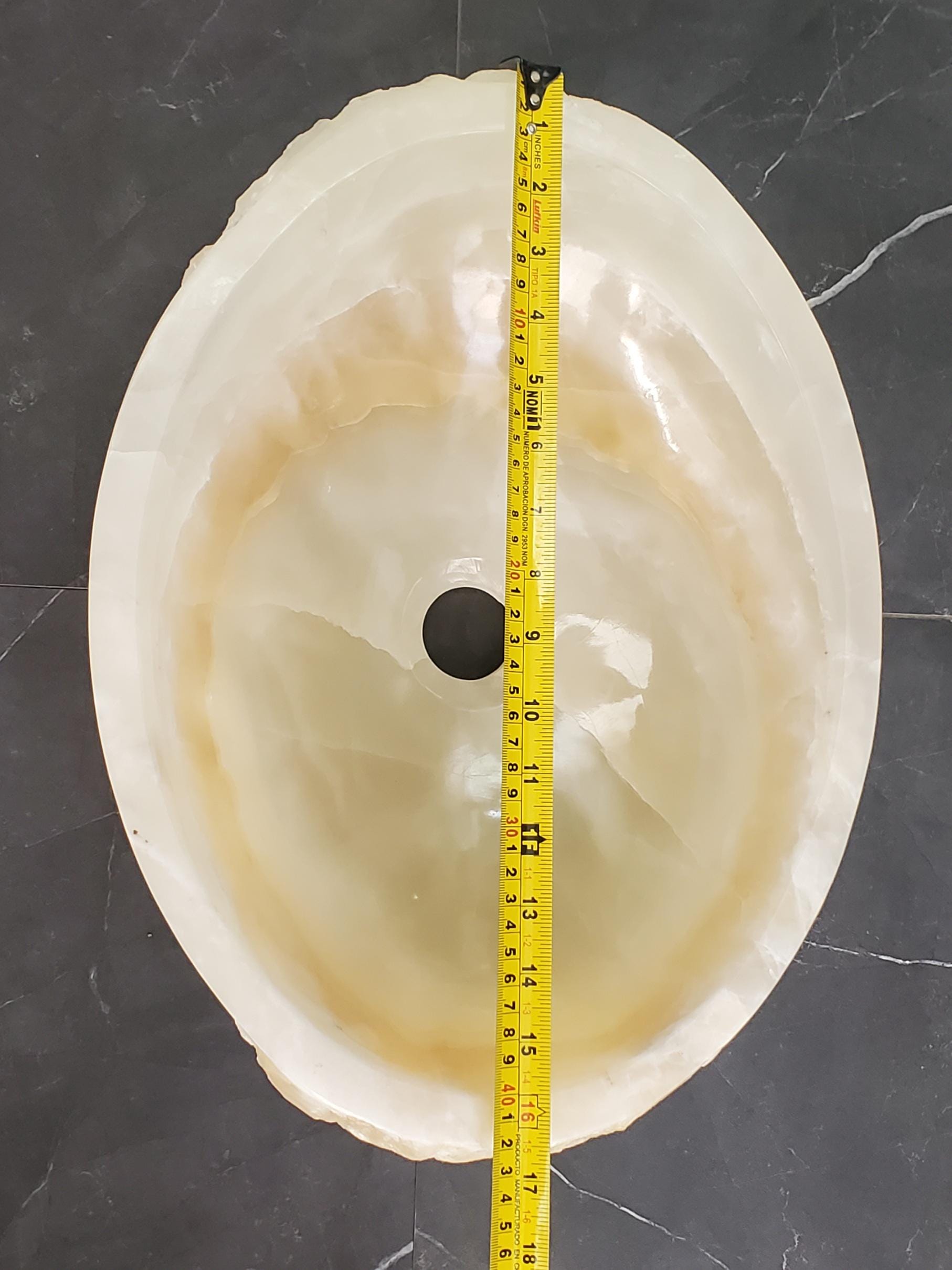 Beige Onyx Vessel Sink, 17x12.5 Inch Natural Stone Countertop Basin, Polished Luxury Vanity Sink, Spa Bathroom Decor Above Counter sink Bathroom Décor beige tan taupe hand basin bowl handmade powder room Home design trends luxury bathroom Marble Onix Rock modern contemporary natural stone sink plumbing fixture Rectangle Vessel Tan Rustic Onyx Vessel Sinks Translucent Polish
