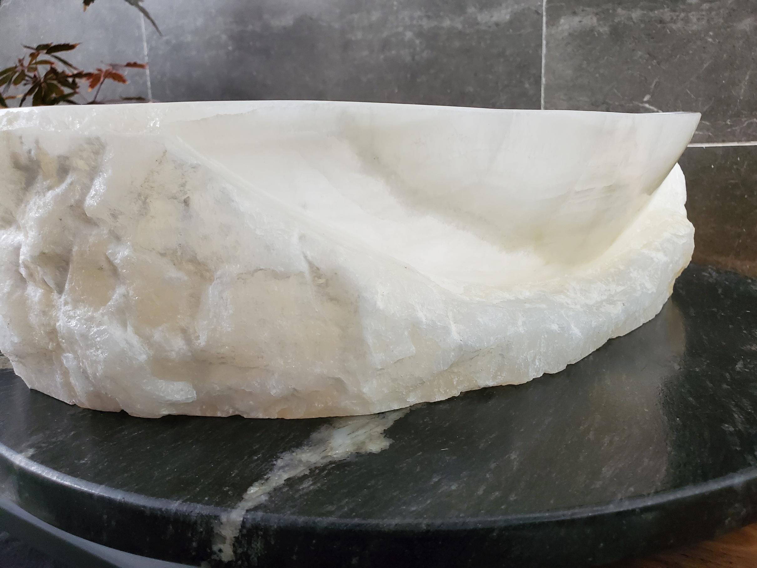 White Onyx Vessel Sink – Oval Natural Stone Countertop Sink, Polished Vanity Basin, Luxury Spa Bathroom Decor 18.5x13.5 Inch Above Counter sink Bathroom Décor beige tan taupe hand basin bowl handmade powder room Home design trends luxury bathroom Marble Onix Rock modern contemporary natural stone sink plumbing fixture Rectangle Vessel Tan Rustic Onyx Vessel Sinks Translucent Polish
