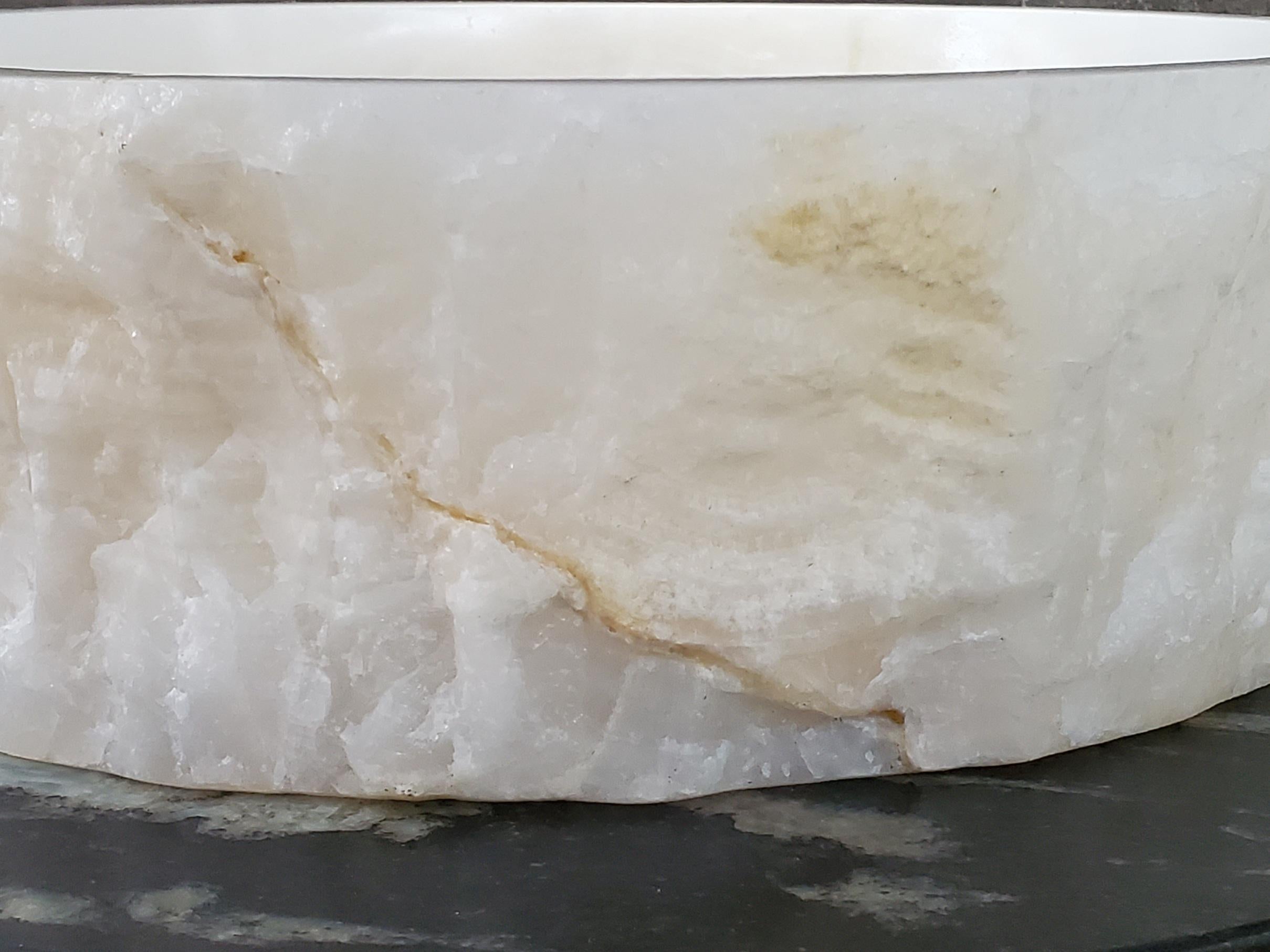 White Onyx Vessel Sink, 16x16 Inch Natural Stone Countertop Basin, Polished Luxury Vanity Sink, Spa Bathroom Decor Above Counter sink Bathroom Décor beige tan taupe hand basin bowl handmade powder room Home design trends luxury bathroom Marble Onix Rock modern contemporary natural stone sink plumbing fixture Rectangle Vessel Tan Rustic Onyx Vessel Sinks Translucent Polish