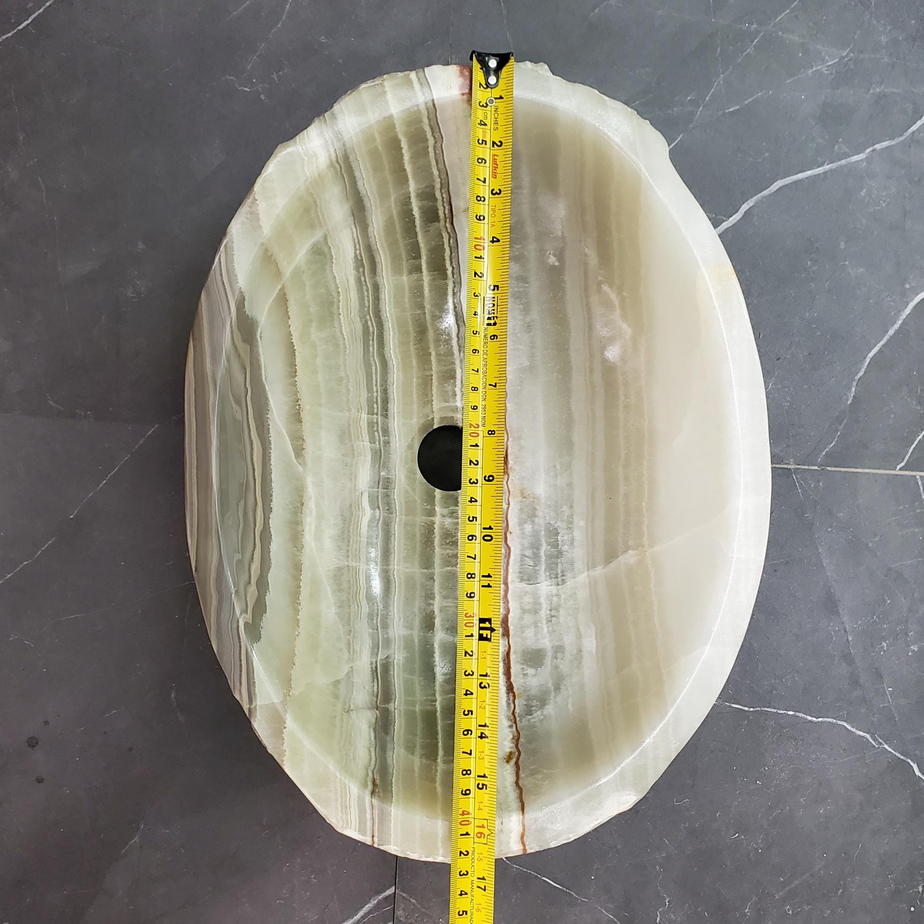 Green Onyx Vessel Sink, 16.5x12.5 Inch Natural Stone Countertop Basin, Polished Luxury Vanity Sink, Spa Bathroom Decor Above Counter sink Bathroom Décor beige tan taupe hand basin bowl handmade powder room Home design trends luxury bathroom Marble Onix Rock modern contemporary natural stone sink plumbing fixture Rectangle Vessel Tan Rustic Onyx Vessel Sinks Translucent Polish