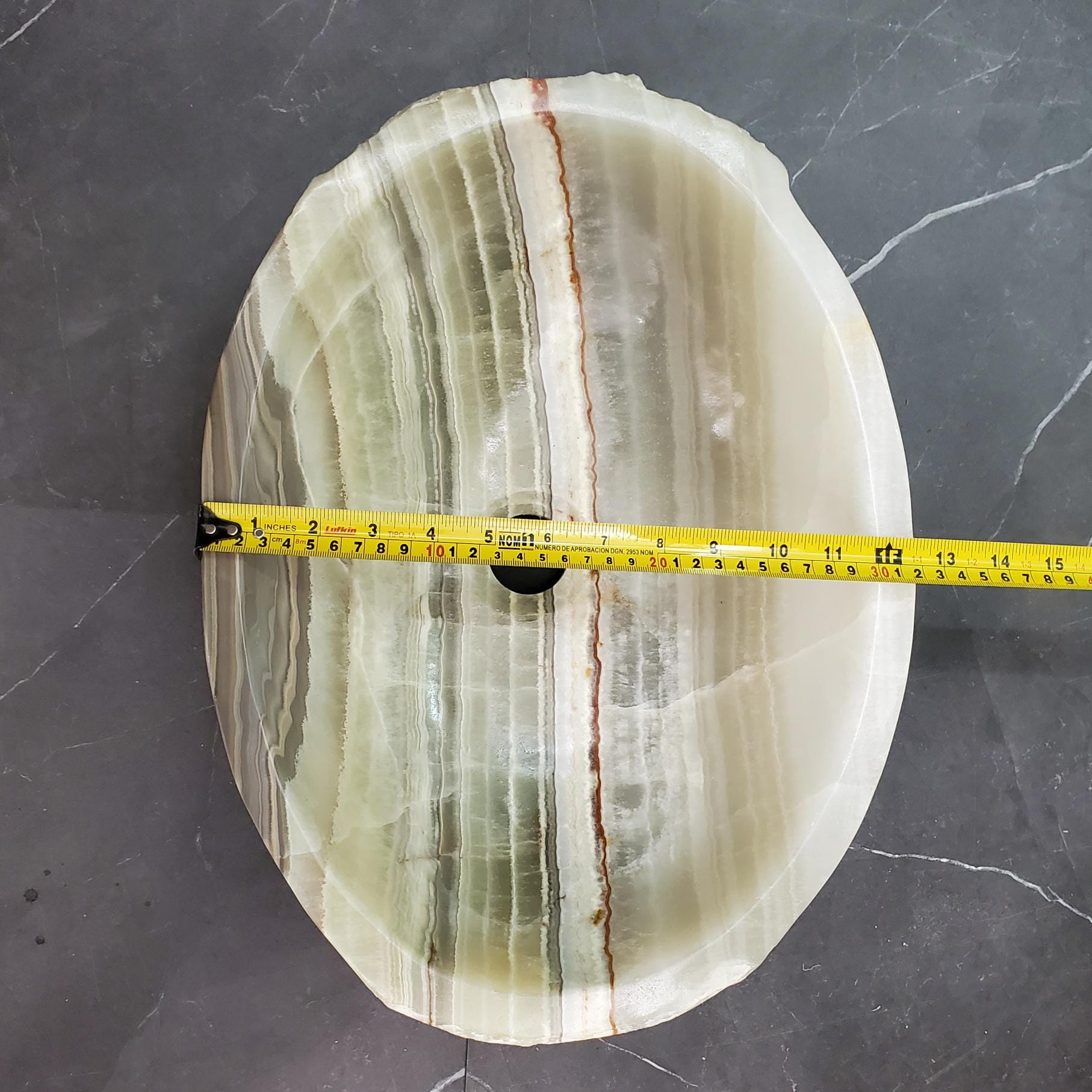 Green Onyx Vessel Sink, 16.5x12.5 Inch Natural Stone Countertop Basin, Polished Luxury Vanity Sink, Spa Bathroom Decor Above Counter sink Bathroom Décor beige tan taupe hand basin bowl handmade powder room Home design trends luxury bathroom Marble Onix Rock modern contemporary natural stone sink plumbing fixture Rectangle Vessel Tan Rustic Onyx Vessel Sinks Translucent Polish
