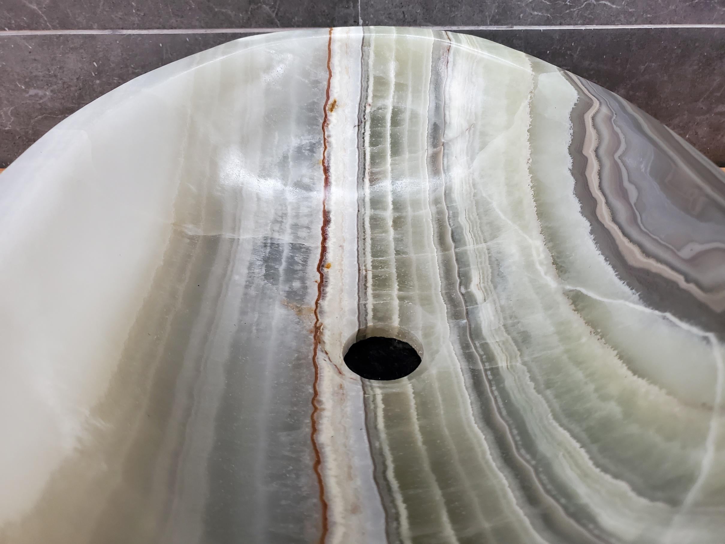 Green Onyx Vessel Sink, 16.5x12.5 Inch Natural Stone Countertop Basin, Polished Luxury Vanity Sink, Spa Bathroom Decor Above Counter sink Bathroom Décor beige tan taupe hand basin bowl handmade powder room Home design trends luxury bathroom Marble Onix Rock modern contemporary natural stone sink plumbing fixture Rectangle Vessel Tan Rustic Onyx Vessel Sinks Translucent Polish