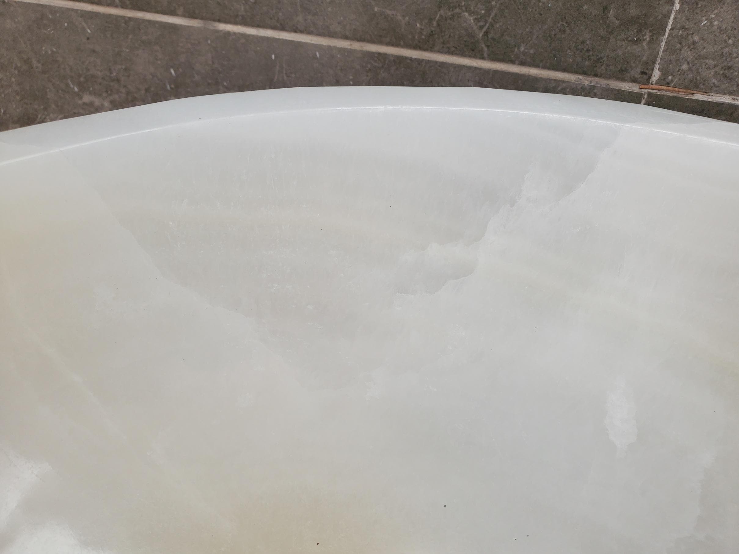 White Onyx Vessel Sink, Natural Stone Vanity Basin, Polished Bathroom Countertop Sink, Spa Decor 15x15 Inch Above Counter sink Bathroom Décor beige tan taupe hand basin bowl handmade powder room Home design trends luxury bathroom Marble Onix Rock modern contemporary natural stone sink plumbing fixture Rectangle Vessel Tan Rustic Onyx Vessel Sinks Translucent Polish
