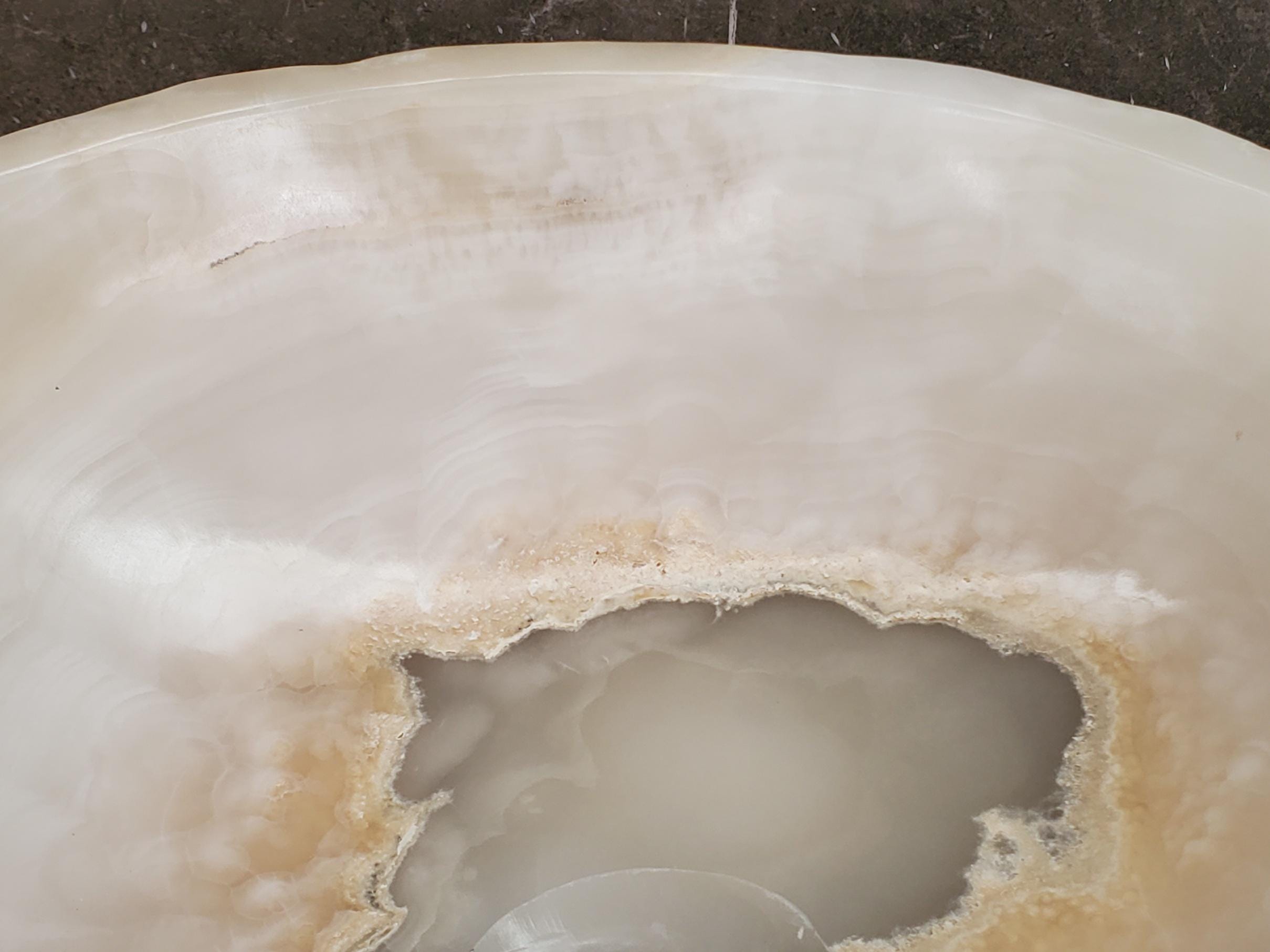 White Onyx Marble Vessel Sink, 15x15 Inch Natural Stone Countertop Basin, Polished Luxury Vanity Sink, Spa Bathroom Decor Above Counter sink Bathroom Décor beige tan taupe hand basin bowl handmade powder room Home design trends luxury bathroom Marble Onix Rock modern contemporary natural stone sink plumbing fixture Rectangle Vessel Tan Rustic Onyx Vessel Sinks Translucent Polish