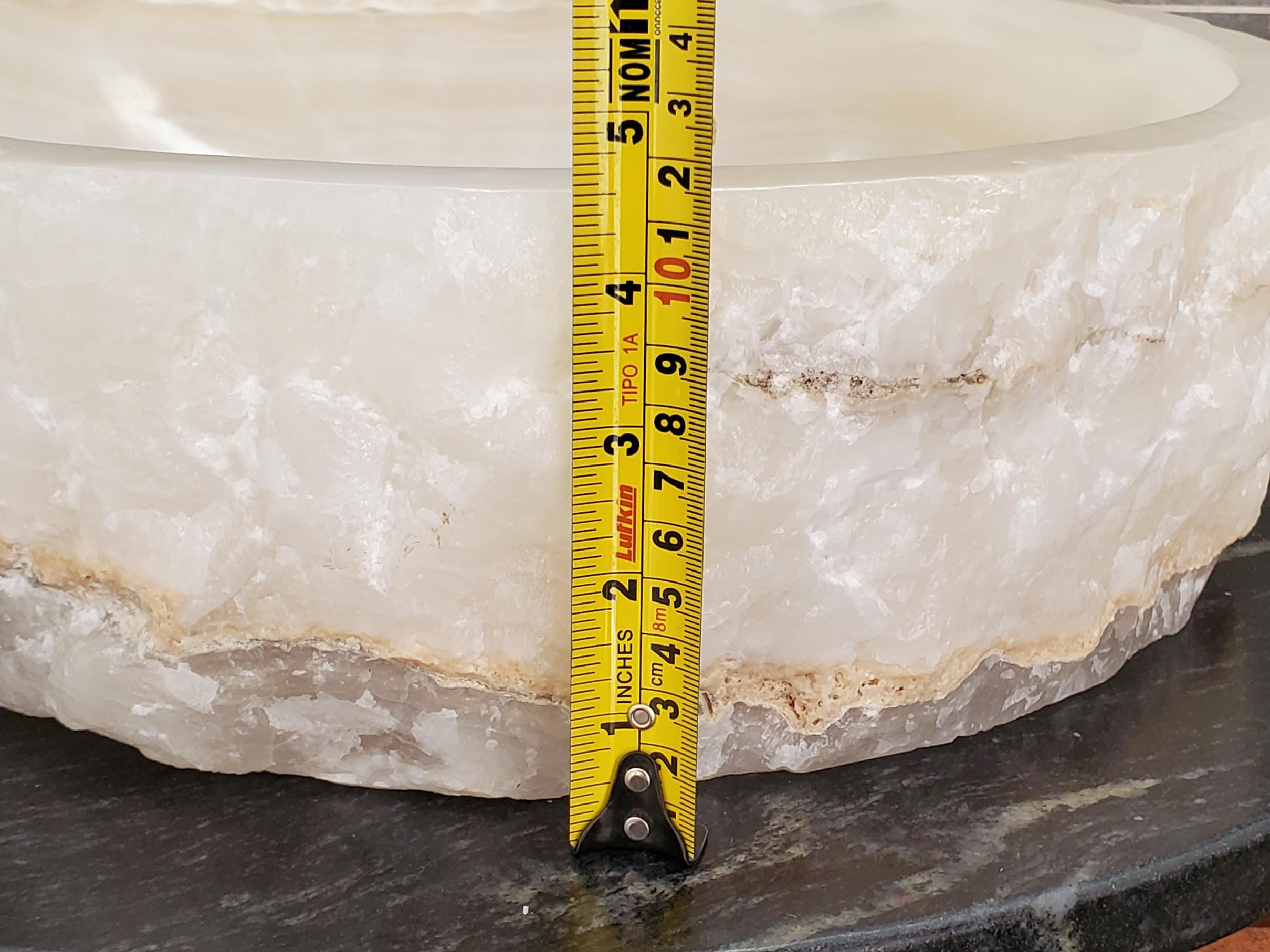 White Onyx Marble Vessel Sink, 15x15 Inch Natural Stone Countertop Basin, Polished Luxury Vanity Sink, Spa Bathroom Decor Above Counter sink Bathroom Décor beige tan taupe hand basin bowl handmade powder room Home design trends luxury bathroom Marble Onix Rock modern contemporary natural stone sink plumbing fixture Rectangle Vessel Tan Rustic Onyx Vessel Sinks Translucent Polish