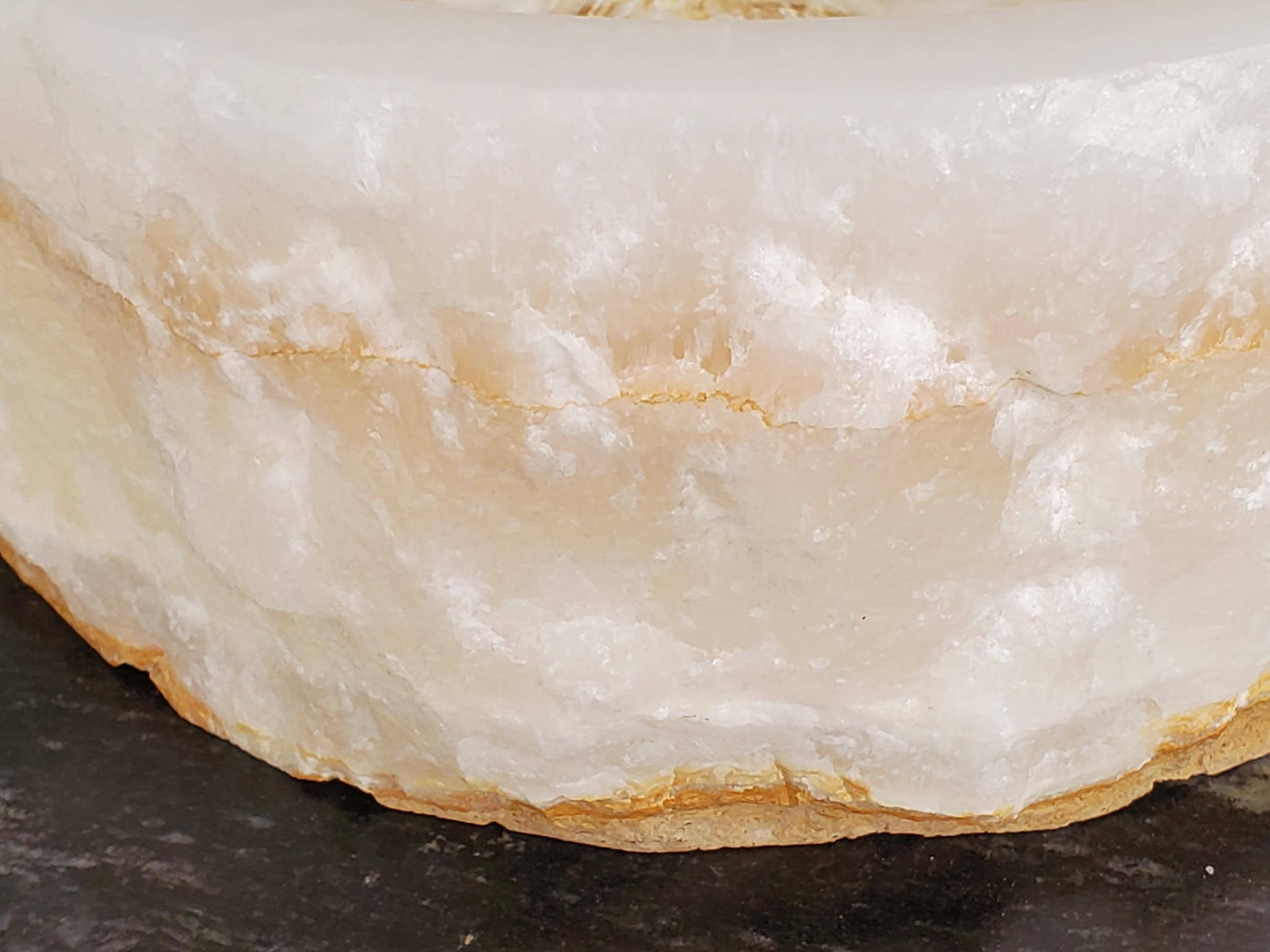 White Onyx Marble Vessel Sink, 16x12.5 Inch Natural Stone Countertop Basin, Polished Luxury Vanity Sink, Spa Bathroom Decor Above Counter sink Bathroom Décor beige tan taupe hand basin bowl handmade powder room Home design trends luxury bathroom Marble Onix Rock modern contemporary natural stone sink plumbing fixture Rectangle Vessel Tan Rustic Onyx Vessel Sinks Translucent Polish