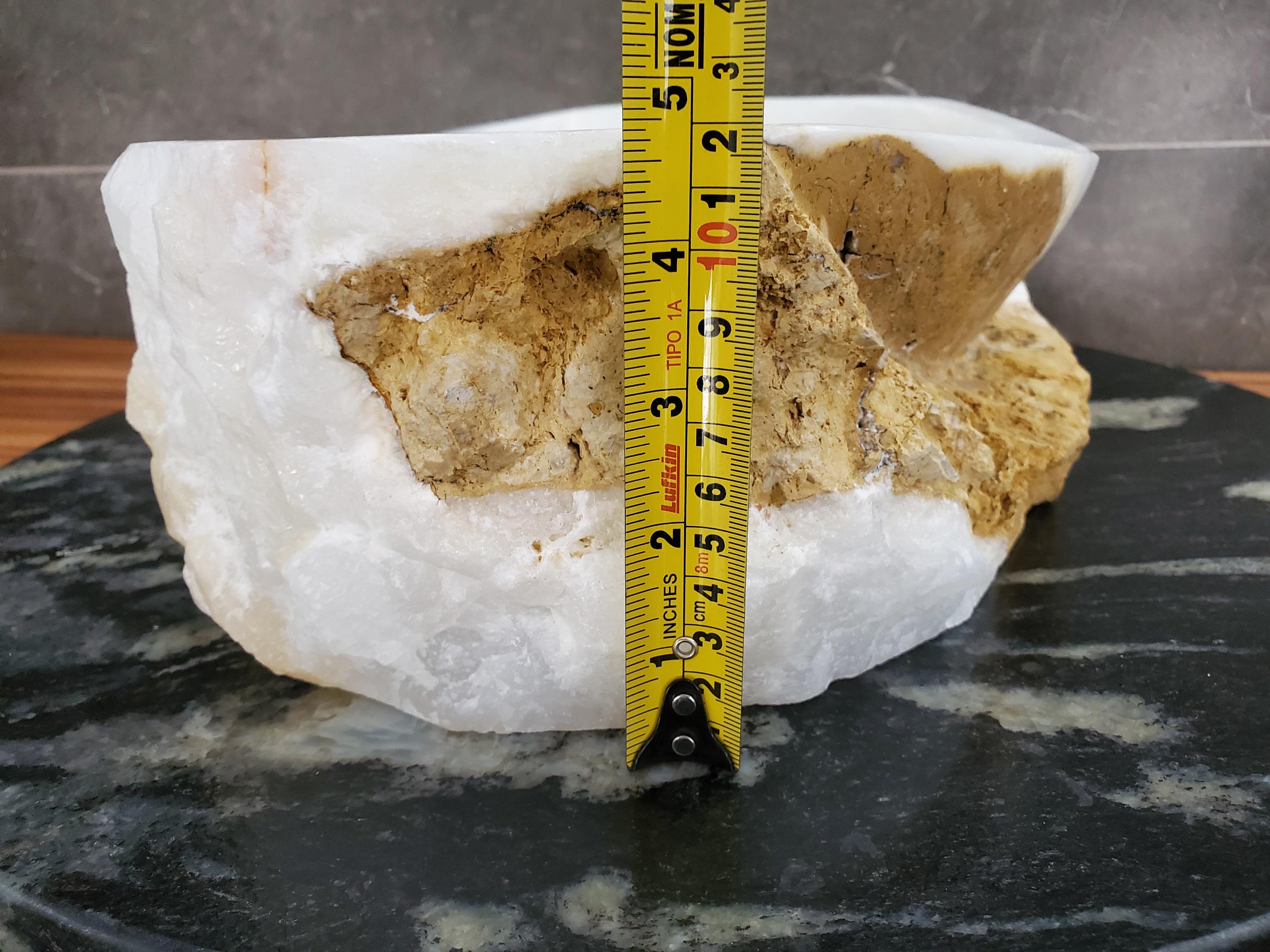 White Onyx Marble Vessel Sink – Oval Natural Stone Countertop Sink, Polished Vanity Basin, Luxury Spa Bathroom Decor 15x11 Inch Above Counter sink Bathroom Décor beige tan taupe hand basin bowl handmade powder room Home design trends luxury bathroom Marble Onix Rock modern contemporary natural stone sink plumbing fixture Rectangle Vessel Tan Rustic Onyx Vessel Sinks Translucent Polish
