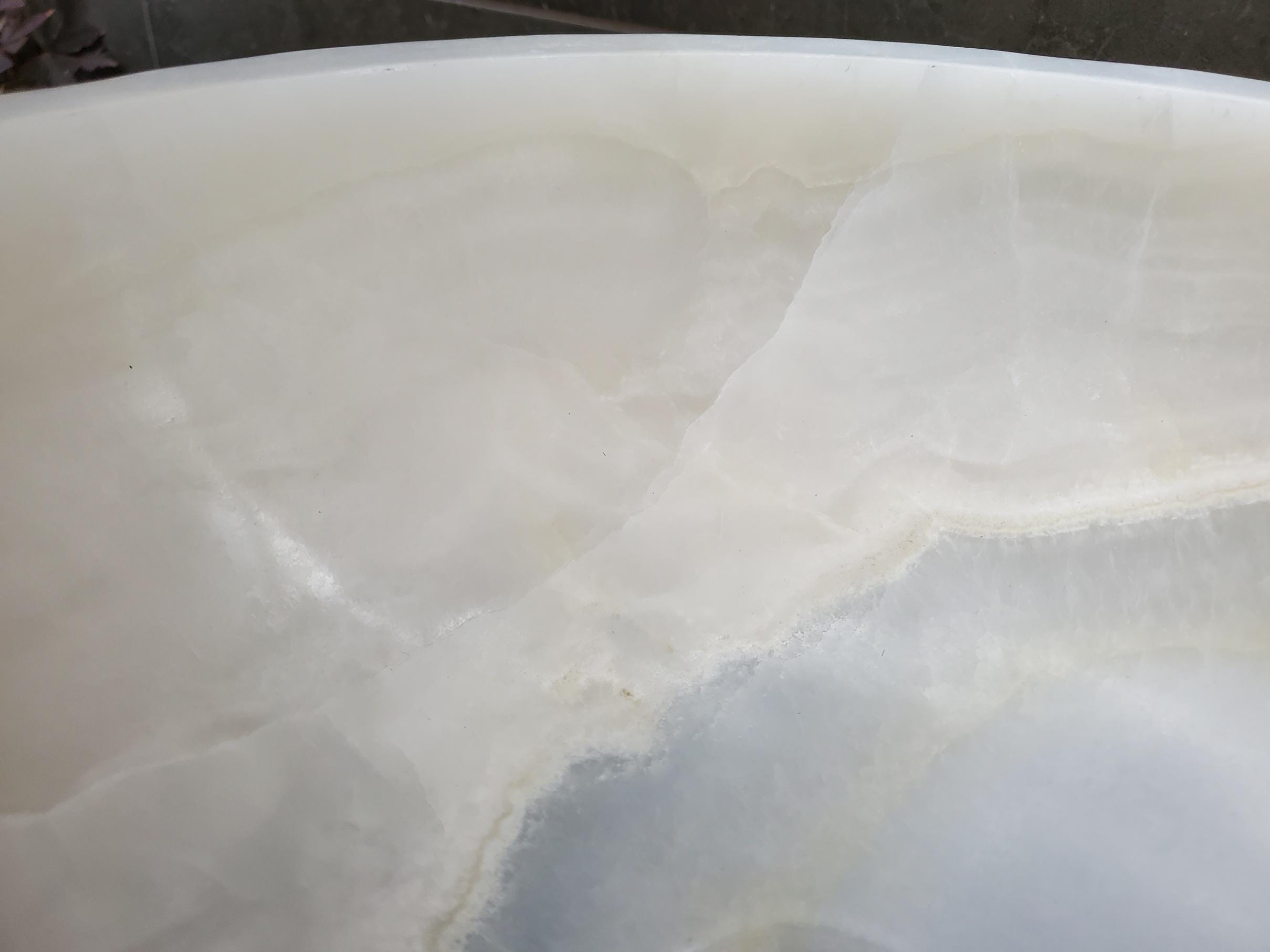 White Onyx Marble Vessel Sink, Natural Stone Vanity Basin, Polished Bathroom Countertop Sink, Spa Decor 16x16 Inch Above Counter sink Bathroom Décor beige tan taupe hand basin bowl handmade powder room Home design trends luxury bathroom Marble Onix Rock modern contemporary natural stone sink plumbing fixture Rectangle Vessel Tan Rustic Onyx Vessel Sinks Translucent Polish