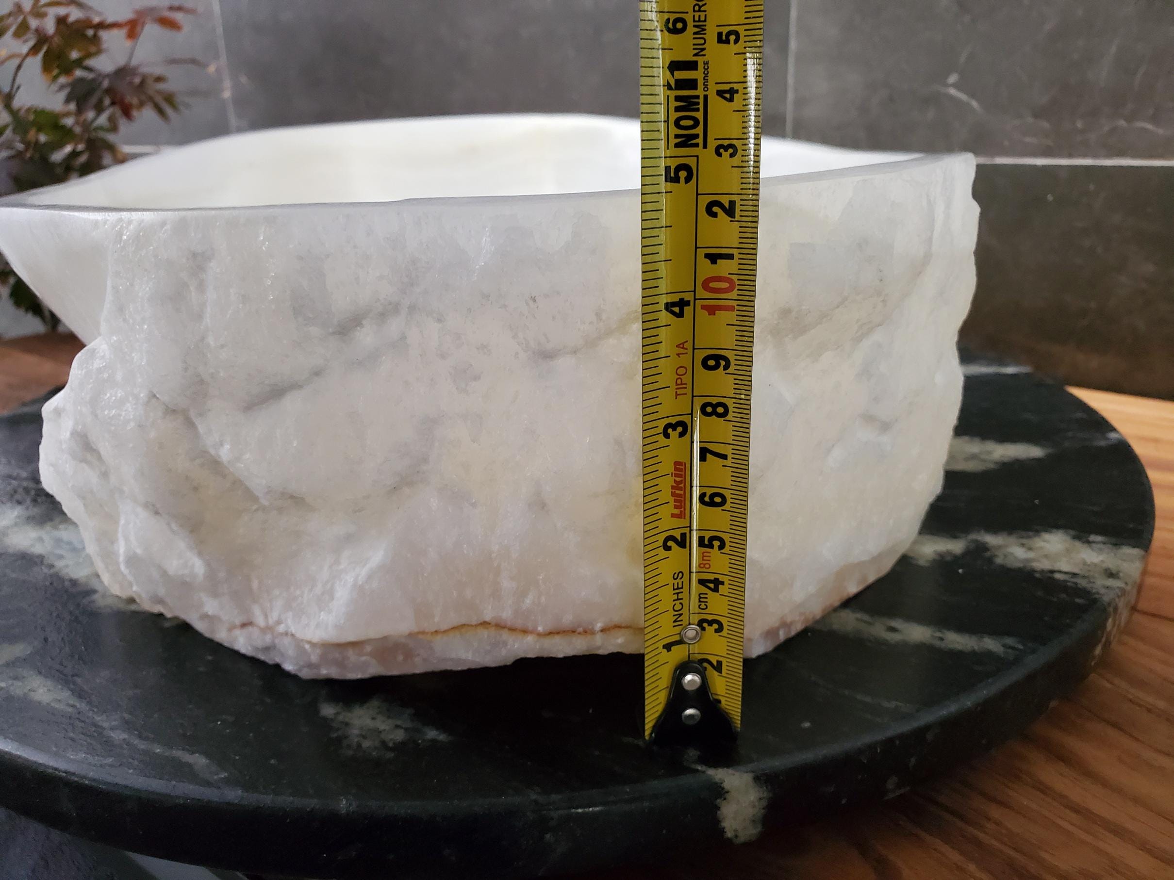 White Onyx Vessel Sink – Oval Natural Stone Countertop Sink, Polished Vanity Basin, Luxury Spa Bathroom Decor 18.5x13.5 Inch Above Counter sink Bathroom Décor beige tan taupe hand basin bowl handmade powder room Home design trends luxury bathroom Marble Onix Rock modern contemporary natural stone sink plumbing fixture Rectangle Vessel Tan Rustic Onyx Vessel Sinks Translucent Polish
