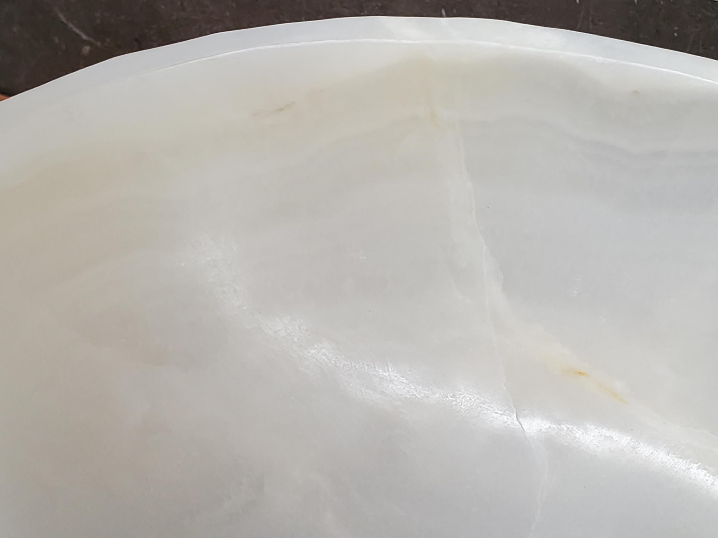 White Onyx Vessel Sink – Oval Natural Stone Countertop Sink, Polished Vanity Basin, Luxury Spa Bathroom Decor 18.5x13.5 Inch Above Counter sink Bathroom Décor beige tan taupe hand basin bowl handmade powder room Home design trends luxury bathroom Marble Onix Rock modern contemporary natural stone sink plumbing fixture Rectangle Vessel Tan Rustic Onyx Vessel Sinks Translucent Polish