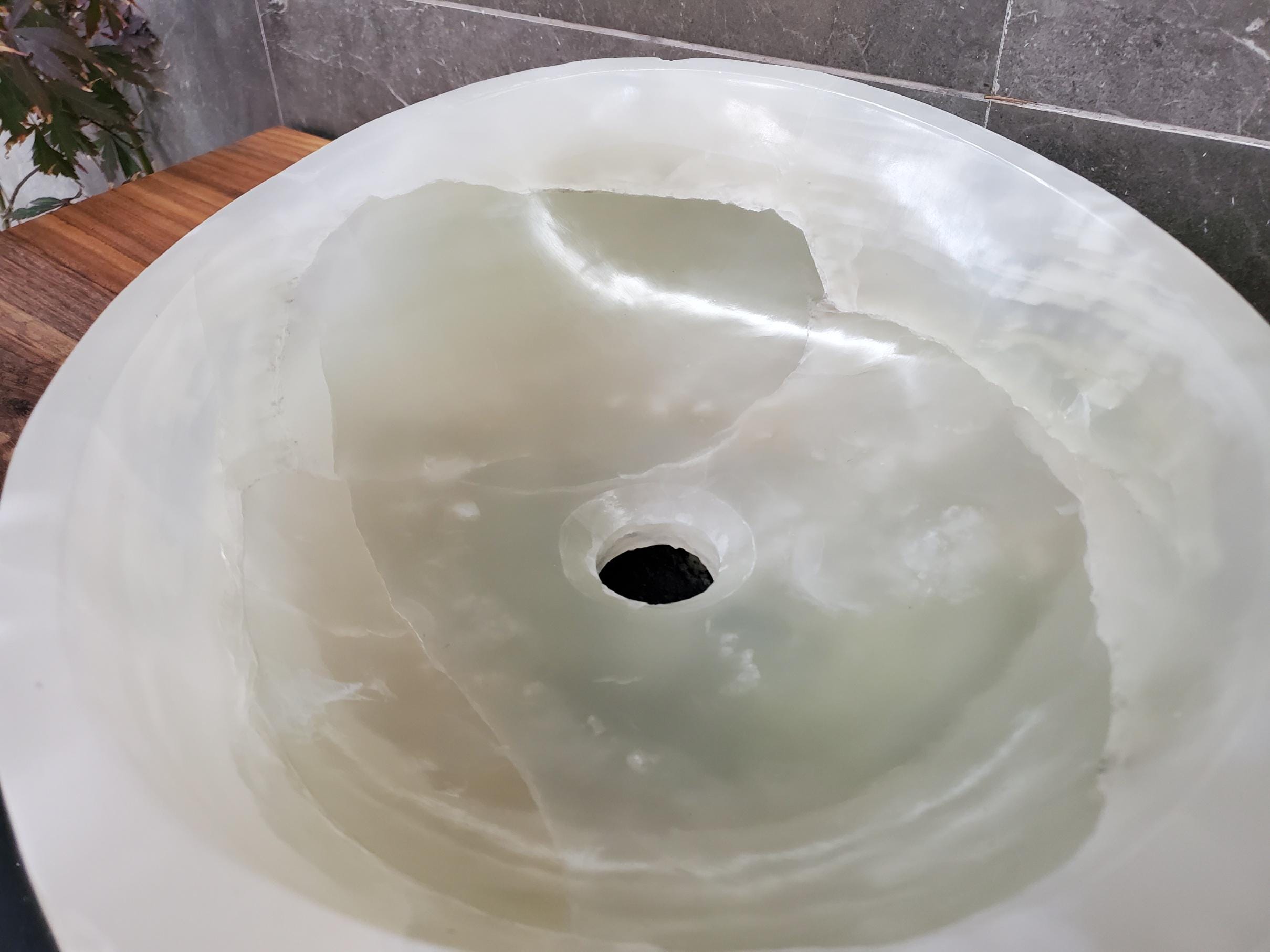 Green Onyx Vessel Sink, 17x13 Inch Natural Stone Countertop Basin, Polished Luxury Vanity Sink, Spa Bathroom Decor Above Counter sink Bathroom Décor beige tan taupe hand basin bowl handmade powder room Home design trends luxury bathroom Marble Onix Rock modern contemporary natural stone sink plumbing fixture Rectangle Vessel Tan Rustic Onyx Vessel Sinks Translucent Polish