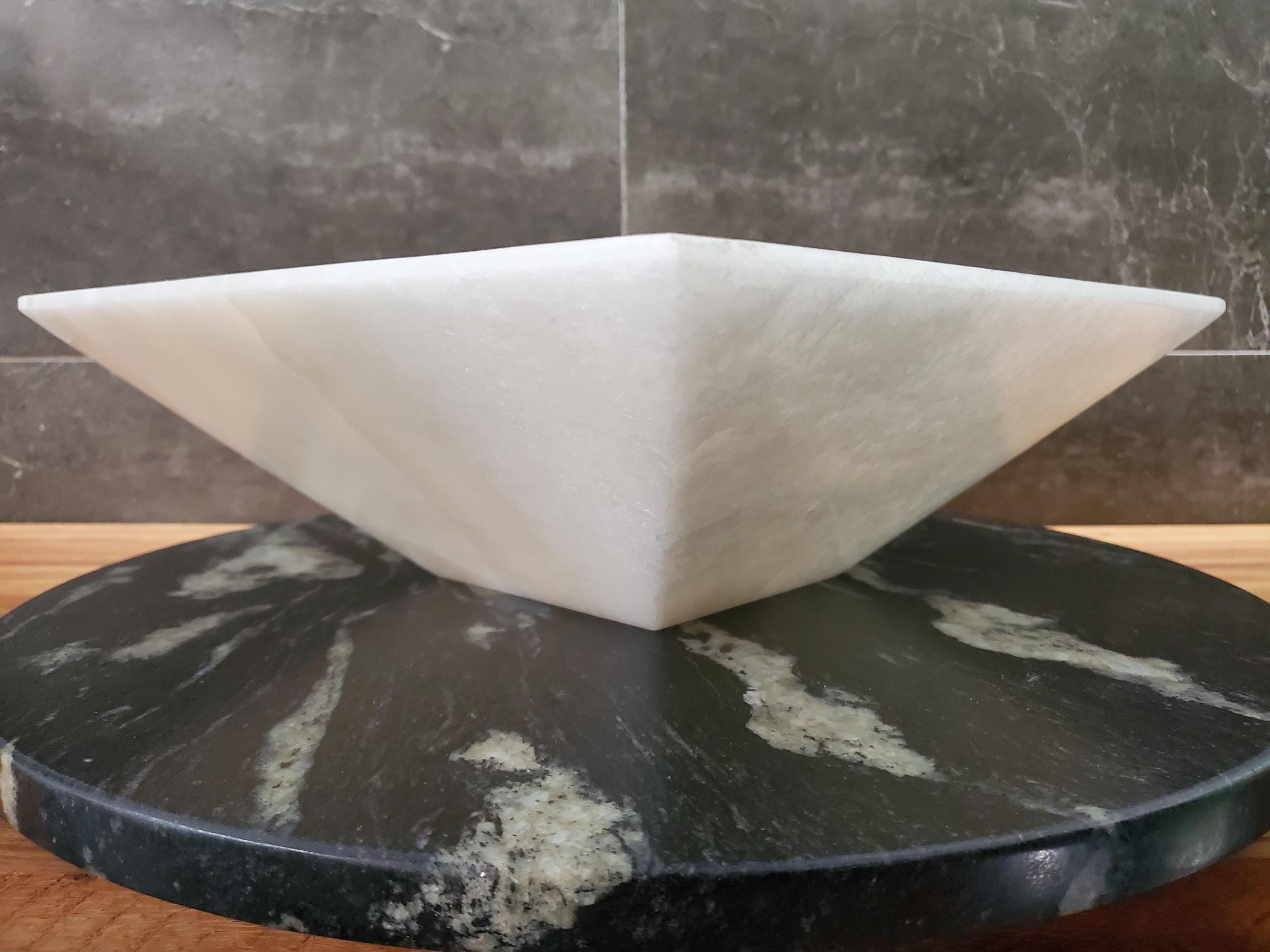 White Onyx Marble Vessel Sink, 14.3x14.3 Inch Natural Stone Countertop Basin, Polished Luxury Vanity Sink, Spa Bathroom Decor Above Counter sink Bathroom Décor beige tan taupe hand basin bowl handmade powder room Home design trends luxury bathroom Marble Onix Rock modern contemporary natural stone sink plumbing fixture Polished Onyx Sinks Rectangle Vessel Tan Translucent Polish