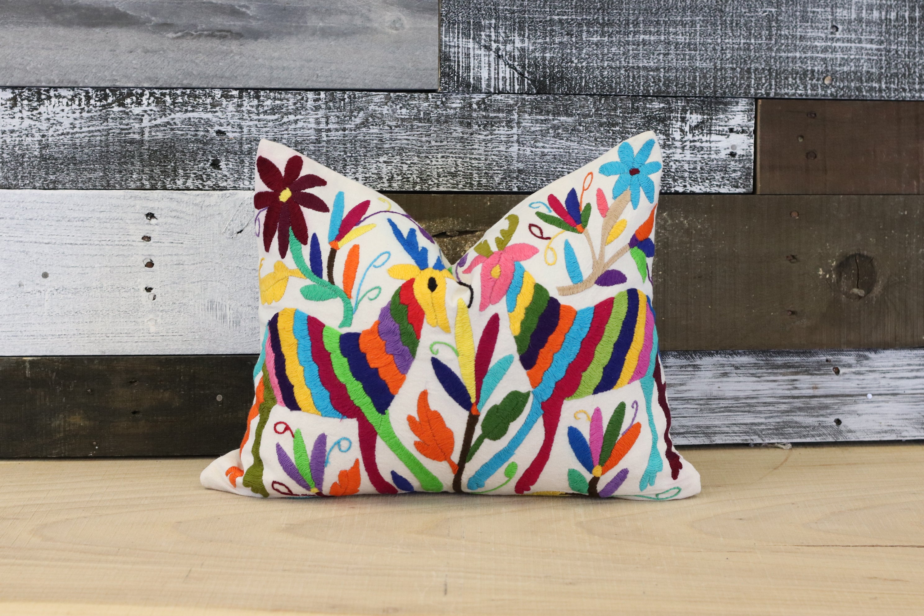 15" x 12" Multicolor Otomi Tenango Pillow Cover Tenango Decor Home Pillow Covers