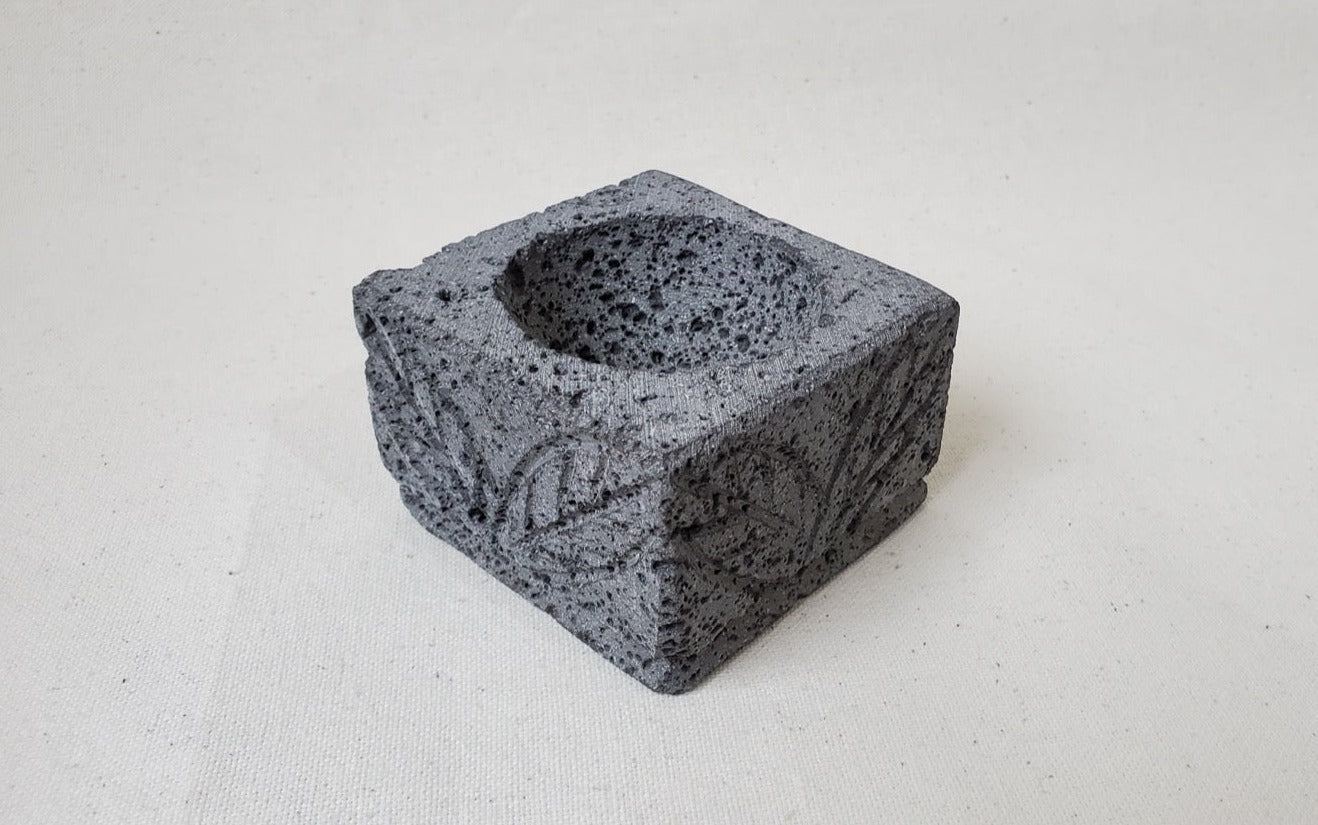 Triplet Wood Base Bowls - Lava Stone - ? Inch Molcajete Accessories Kitchen & Dining Molcajete