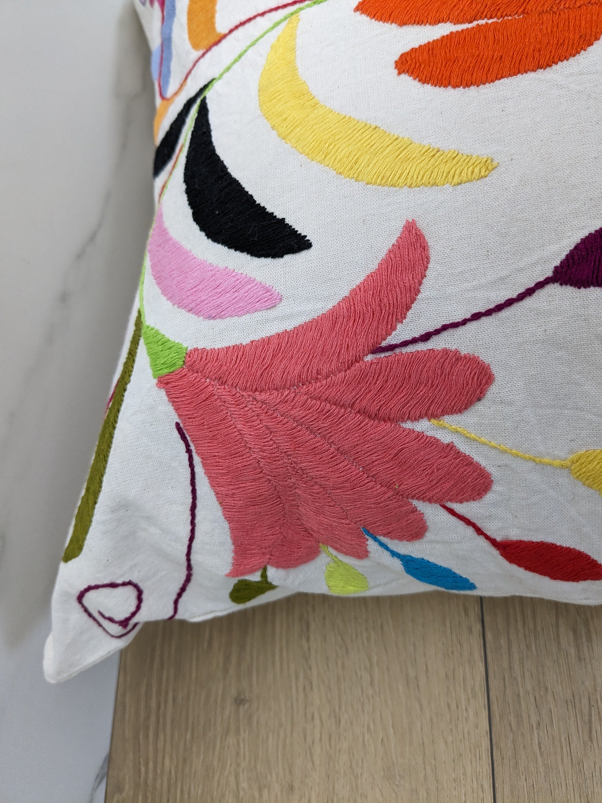 Authentic Otomi Tenango Throw Pillow Cover Tenango Decor Home Pillow Covers