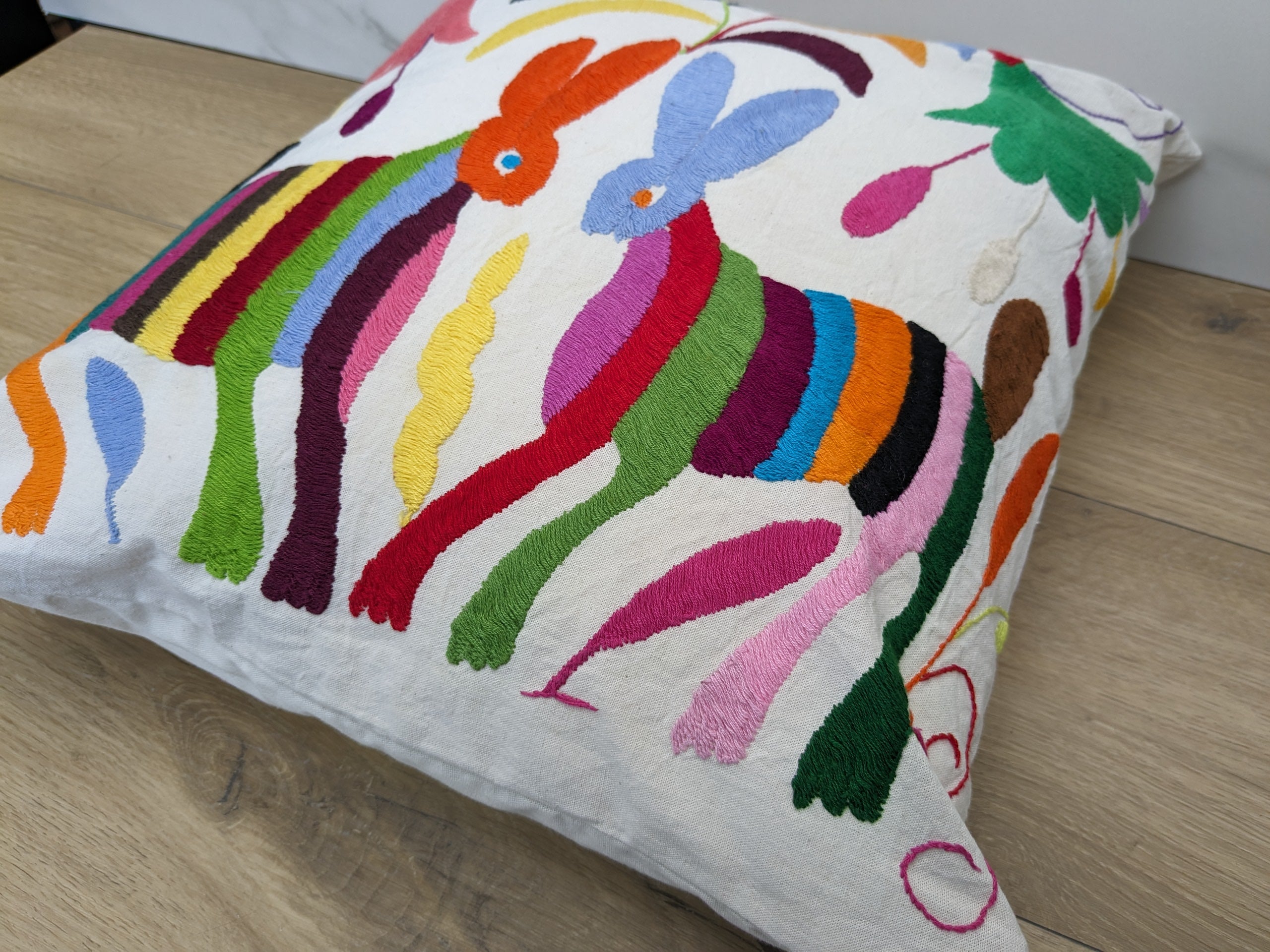 Authentic Otomi Tenango Throw Pillow Cover Tenango Decor Home Pillow Covers