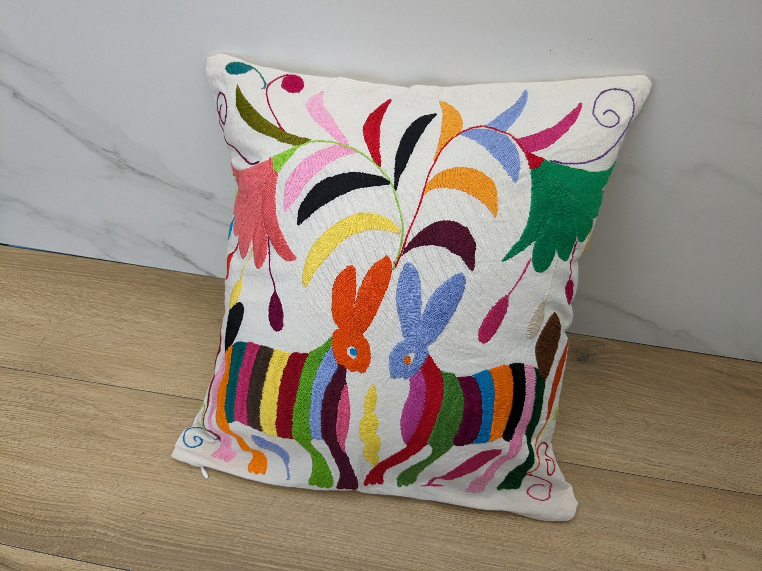 Authentic Otomi Tenango Throw Pillow Cover Tenango Decor Home Pillow Covers