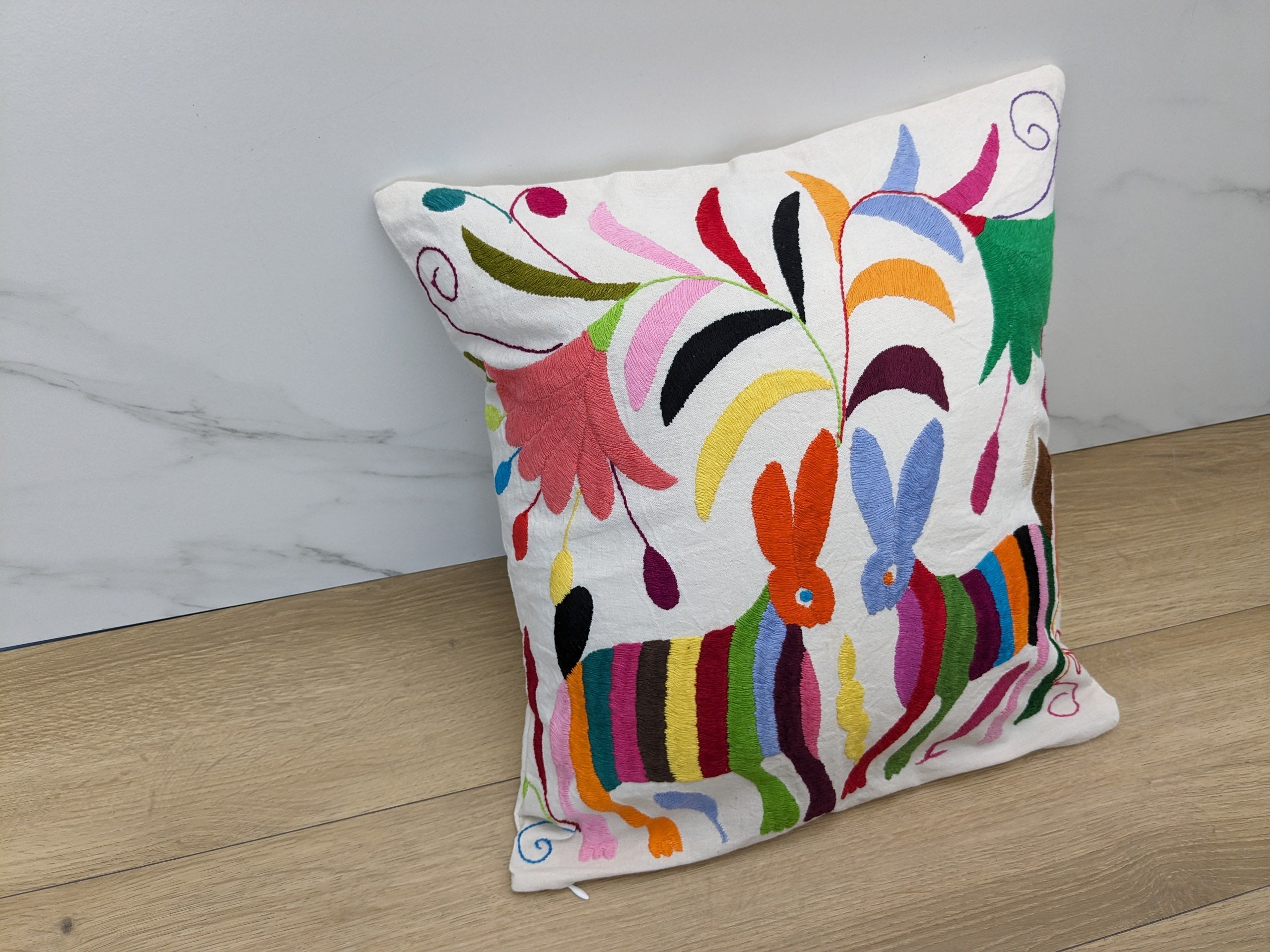 Authentic Otomi Tenango Throw Pillow Cover Tenango Decor Home Pillow Covers