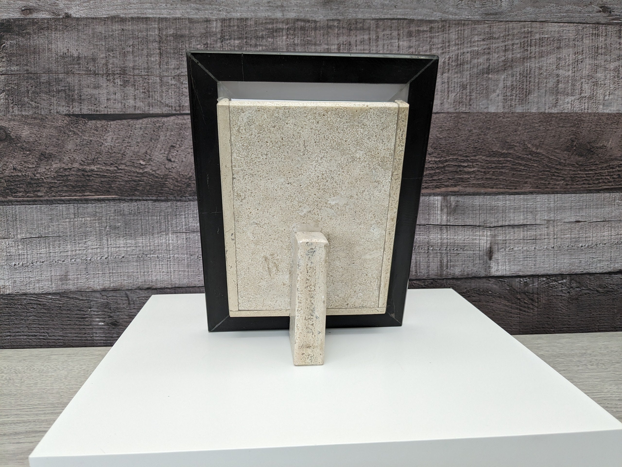 Black and Beige Onyx Photo Frame, Stone Artwork Holder, Picture Display Picture Frames Accessories Decor Frames Home