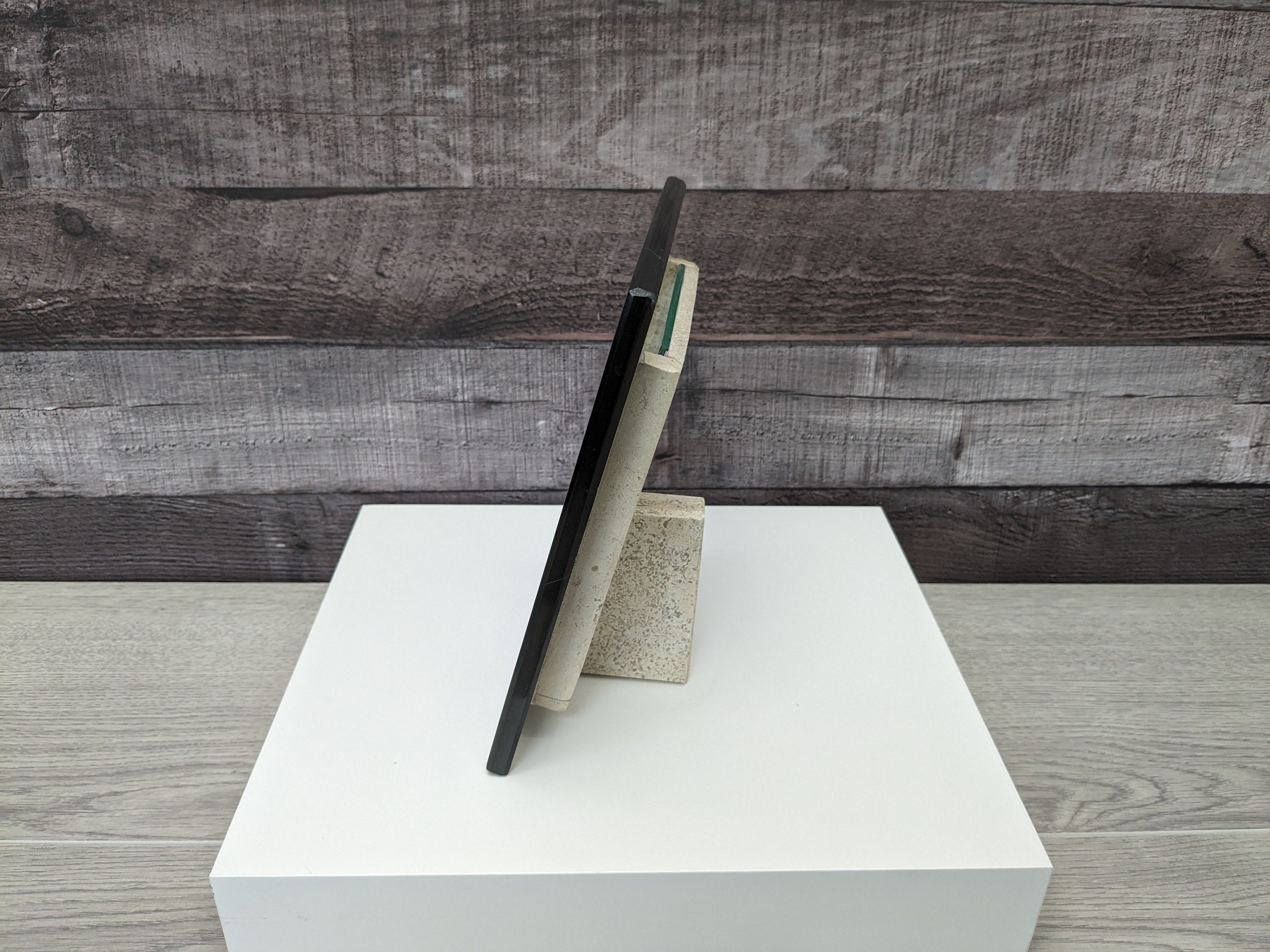 Black and Beige Onyx Photo Frame, Stone Artwork Holder, Picture Display Picture Frames Accessories Decor Frames Home