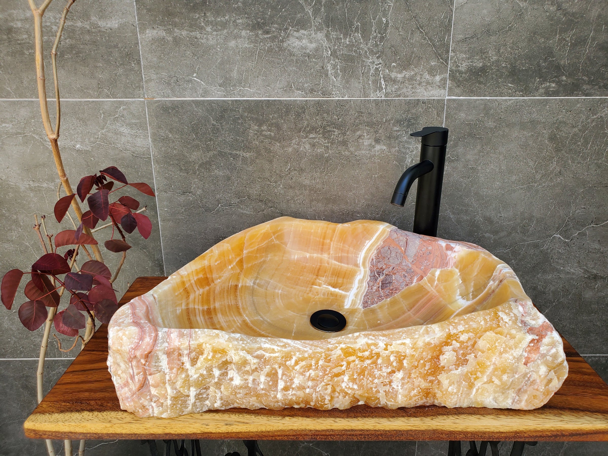 Onyx Stone Vessel Bathroom Sink