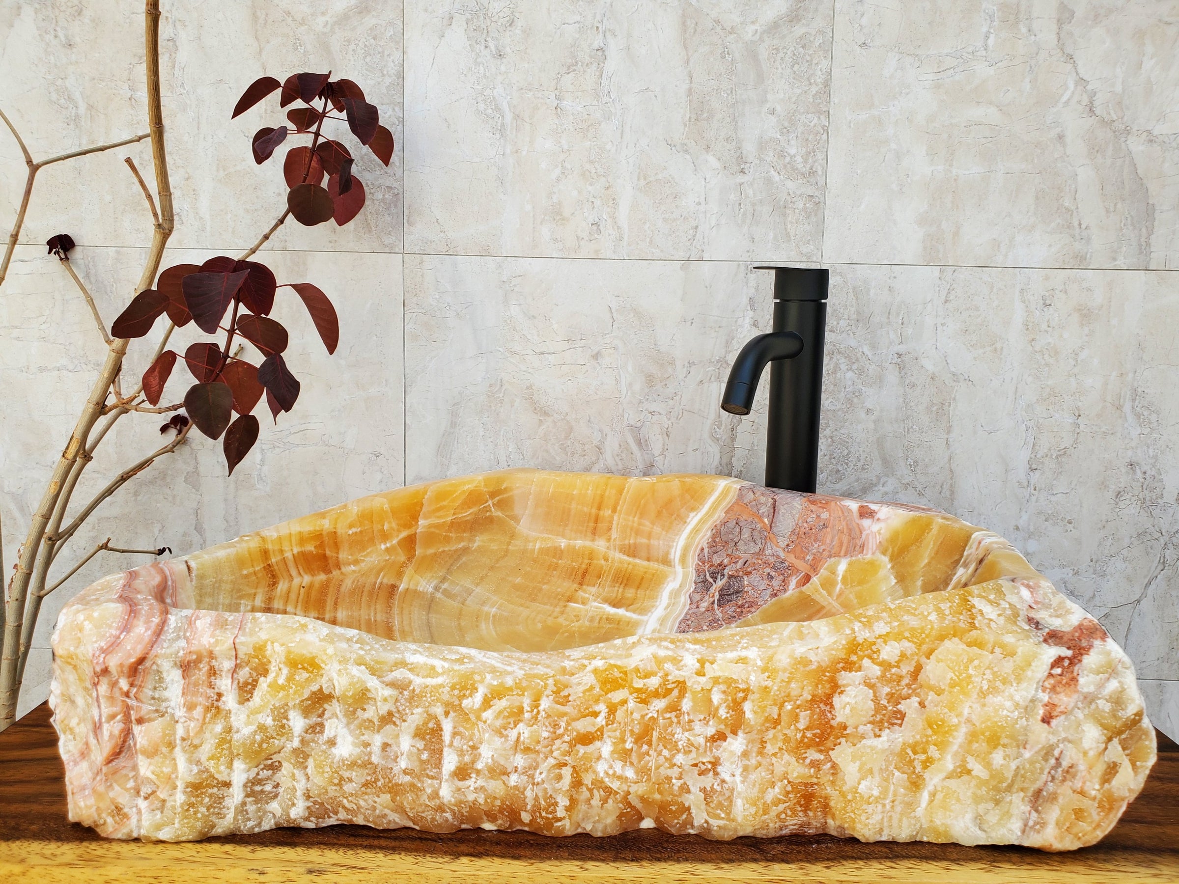 Onyx Stone Vessel Bathroom Sink