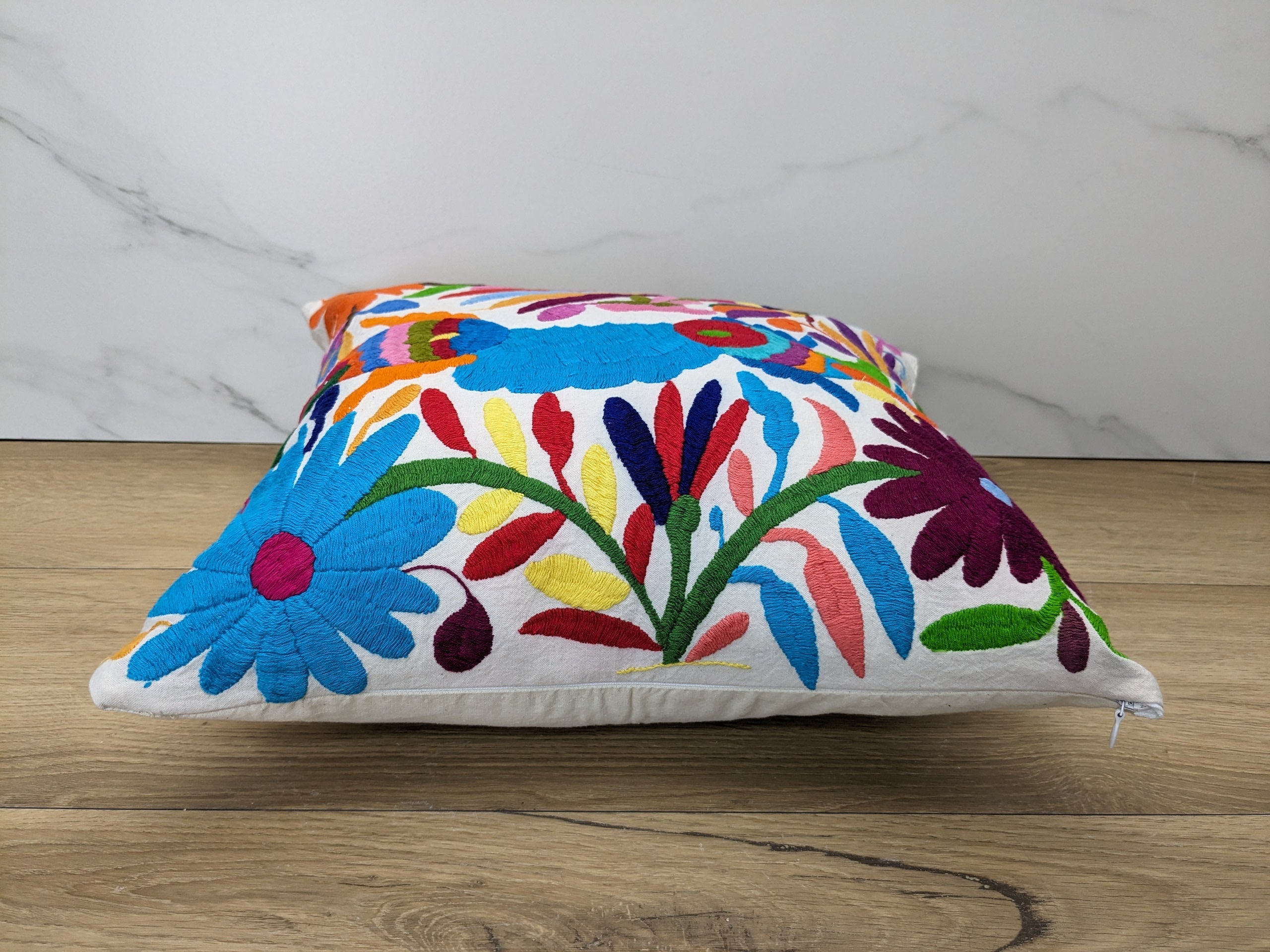 Authentic Otomi Tenango Throw Pillow Cover Tenango Decor Home Pillow Covers