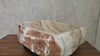 Brown and Tan Onyx Stone  Bathroom Vessel Sink. Epoxy Sealant is available with fast shipping. Standard drain size. A beautiful work of rustic art. Handmade. Buy Now at www.felipeandgrace.com