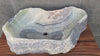 Green Gray Onyx Stone Vessel Sink. Handmade in Mexico. Hand Finished in the USA. Ships from the USA. A beautiful work of art. Buy now at www.felipeandgrace.com. 