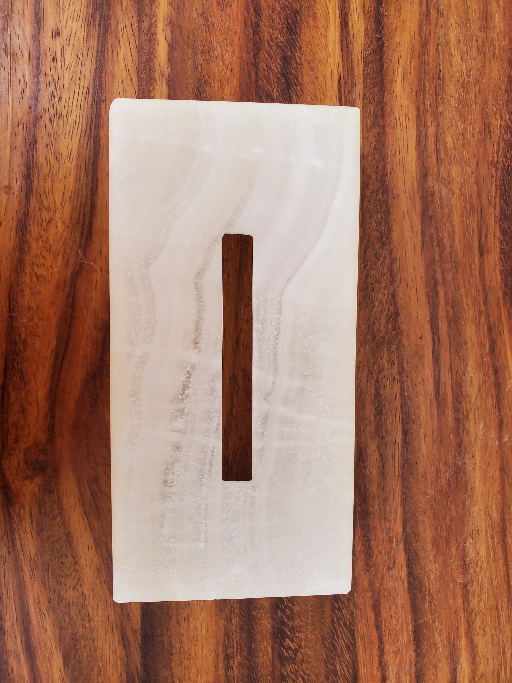 TCRec_13 White Onyx Stone Tissue Box Cover