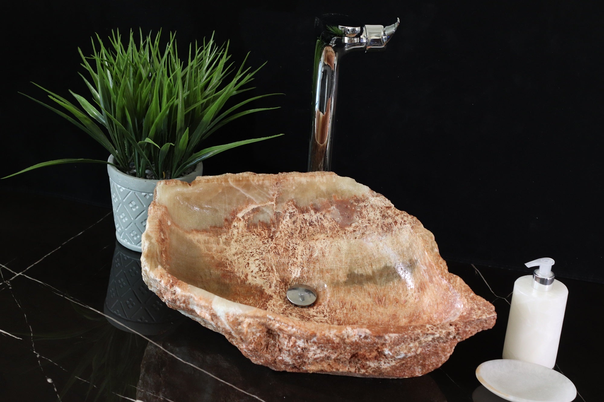 Onyx Stone Vessel Bathroom Sink