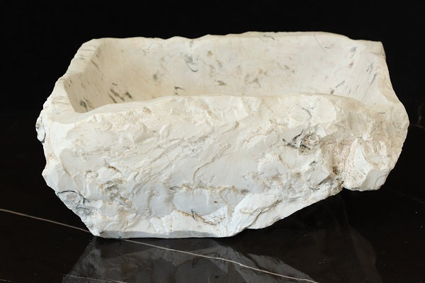 White onyx stone vessel sink. Handmade in Mexico. Ships from the USA. Buy now at www.felipeandgrace.com.