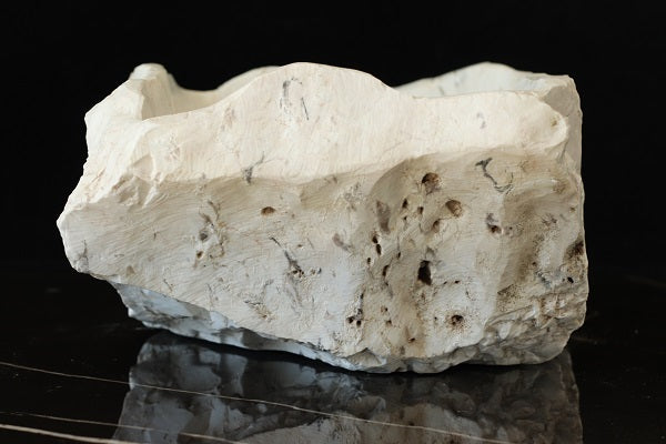 White onyx stone vessel sink. Handmade in Mexico. Ships from the USA. Buy now at www.felipeandgrace.com.
