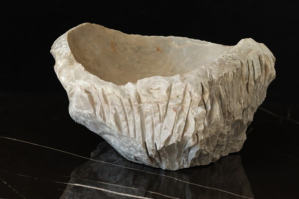 Ivory Onyx Vessel Sink. Handmade in Mexico. We hand finish, package, and ship from the USA. Buy now at www.felipeandgrace.com. 