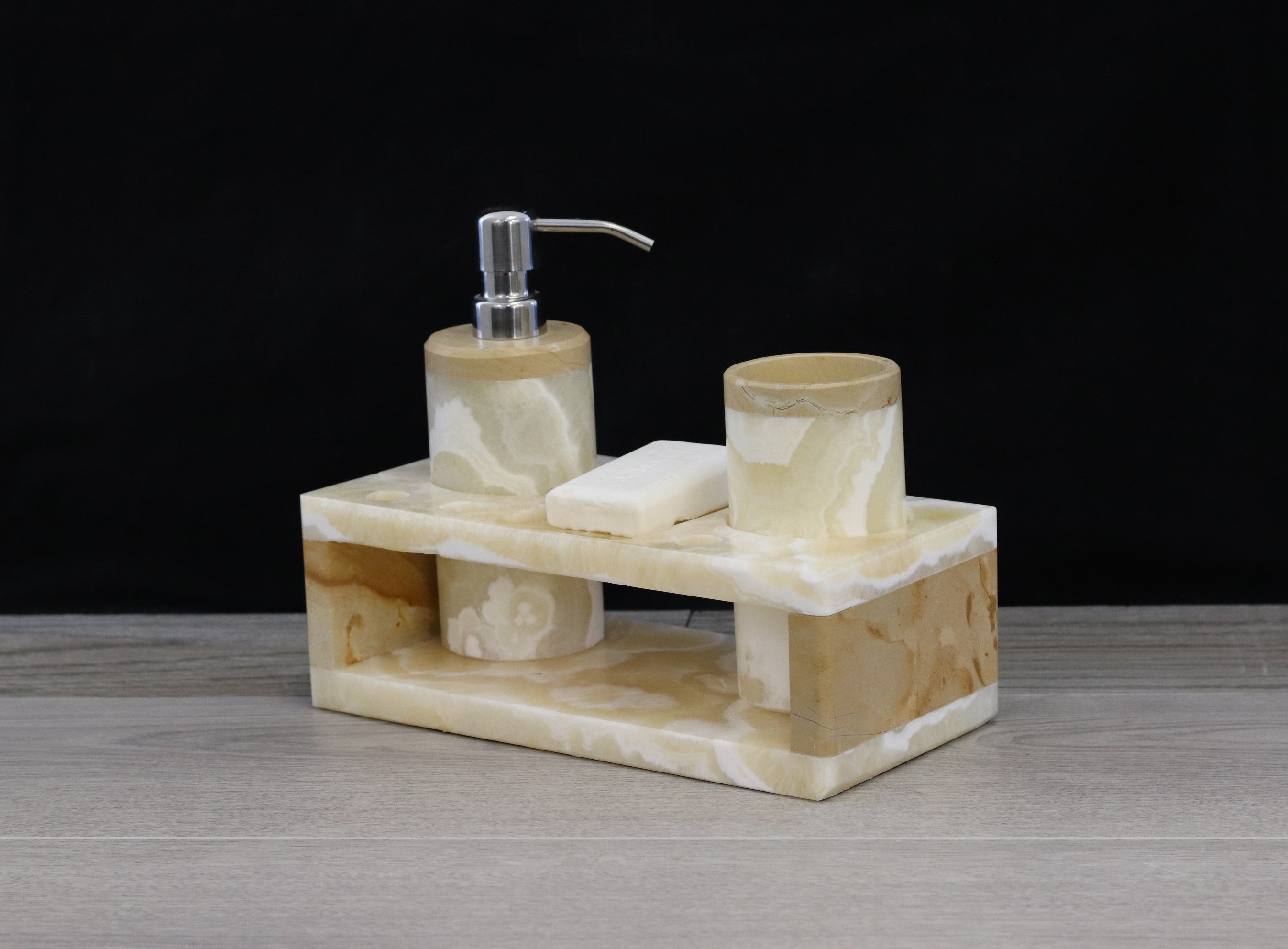Onyx Stone Bathroom Accessories Set, 3 Pieces Bathroom Accessory Set Accessories Bath Bathroom Accessory Sets