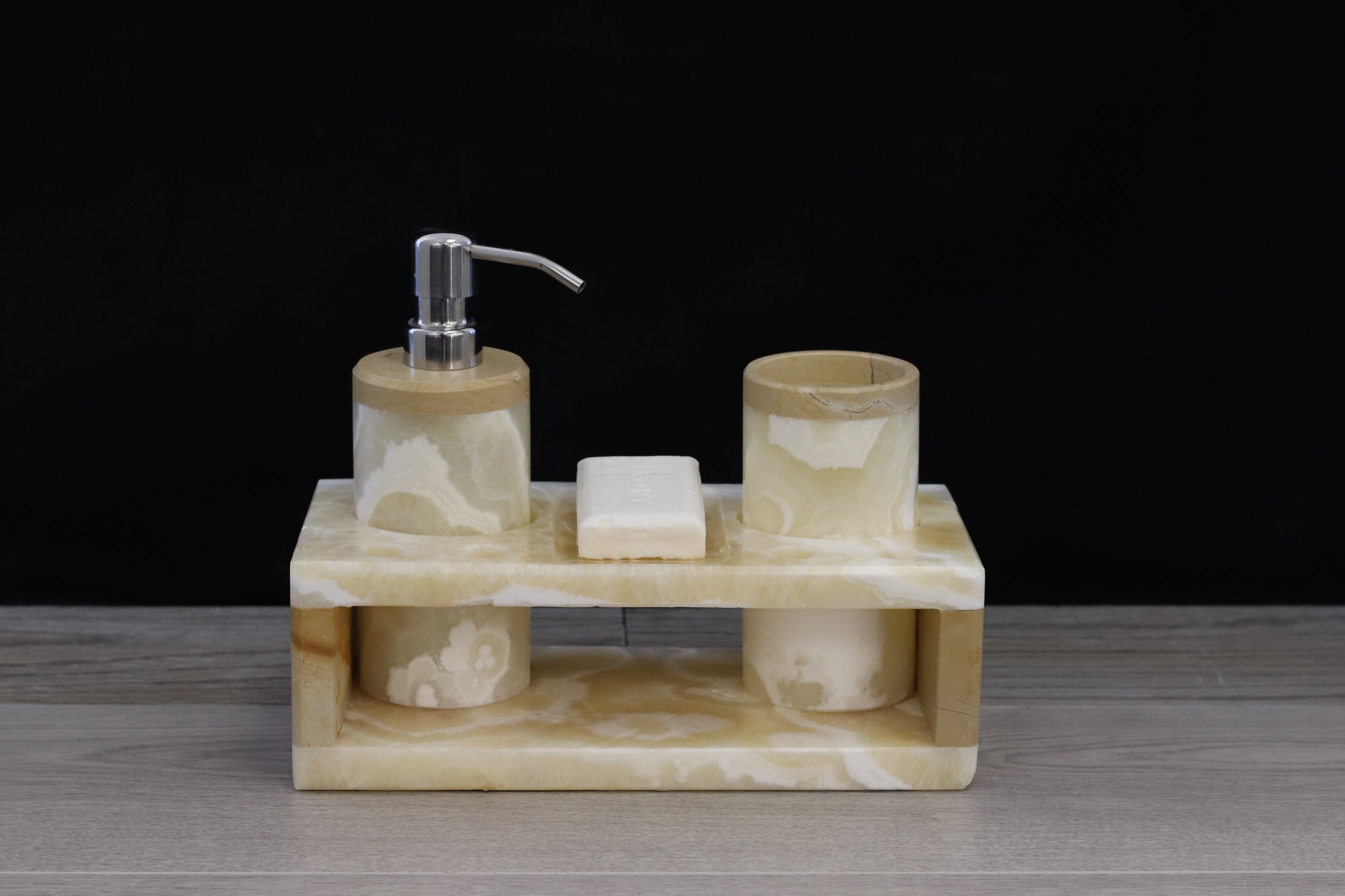 Onyx Stone Bathroom Accessories Set, 3 Pieces Bathroom Accessory Set Accessories Bath Bathroom Accessory Sets